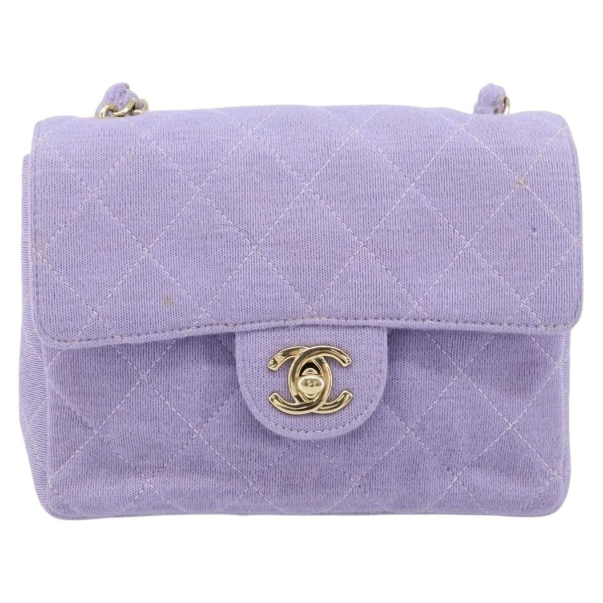 Chanel Chanel Square Classic Single Flap Bag Fabric Size ONE SIZE - 13 Thumbnail