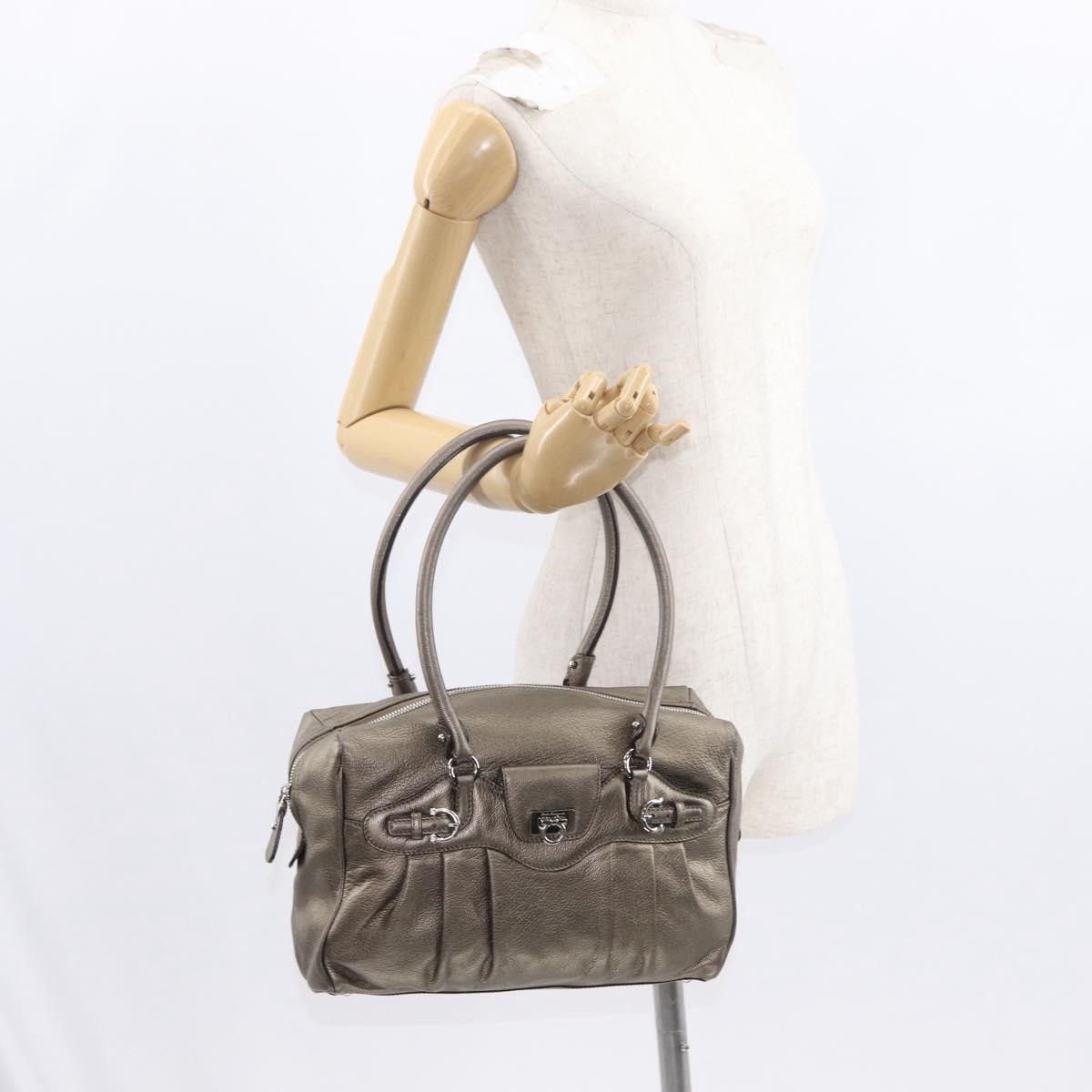 Salvatore Ferragamo Gancini Buckle Shoulder Bag Leather