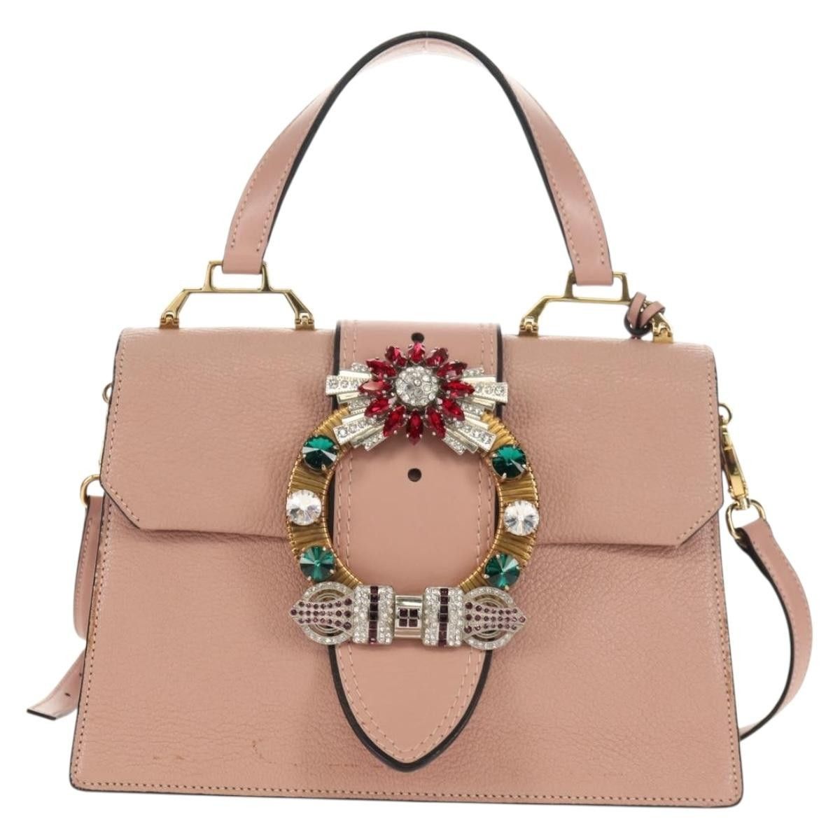 Miu Miu Miu Miu Madras Crystal Buckle Leather Size ONE SIZE - 19 Thumbnail