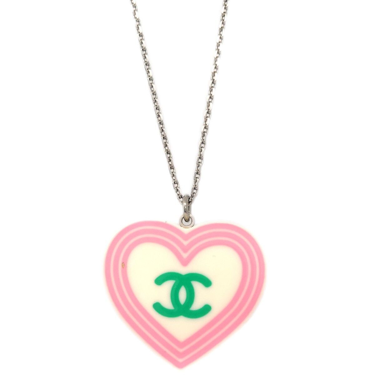 Chanel Chanel CC Heart Pendant Metal and Enamel Size ONE SIZE - 2 Thumbnail
