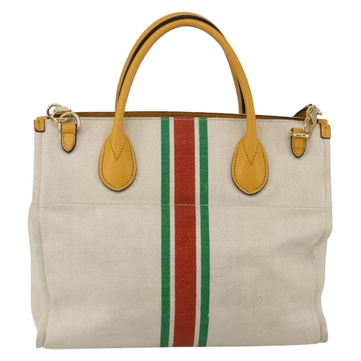 Gucci Gucci Foldable Web Tote Canvas with Leather Size ONE SIZE - 2 Thumbnail