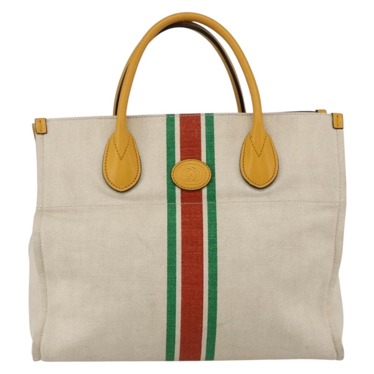 Gucci Gucci Foldable Web Tote Canvas with Leather Size ONE SIZE - 17 Thumbnail
