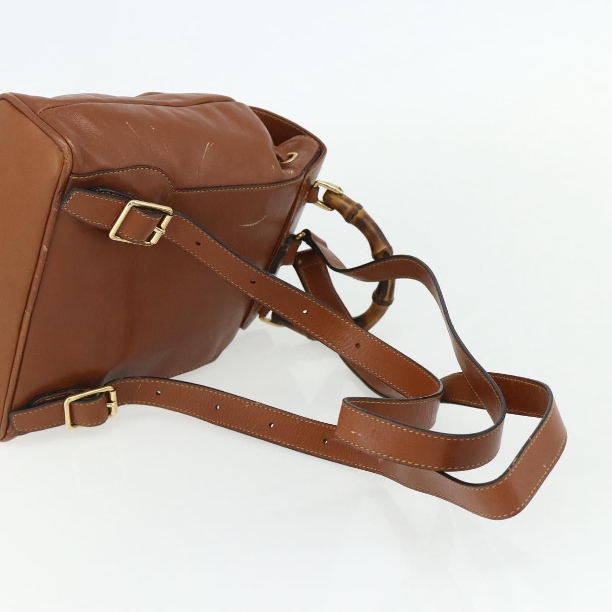 Gucci Gucci Vintage Bamboo Backpack Leather Size ONE SIZE - 16 Thumbnail