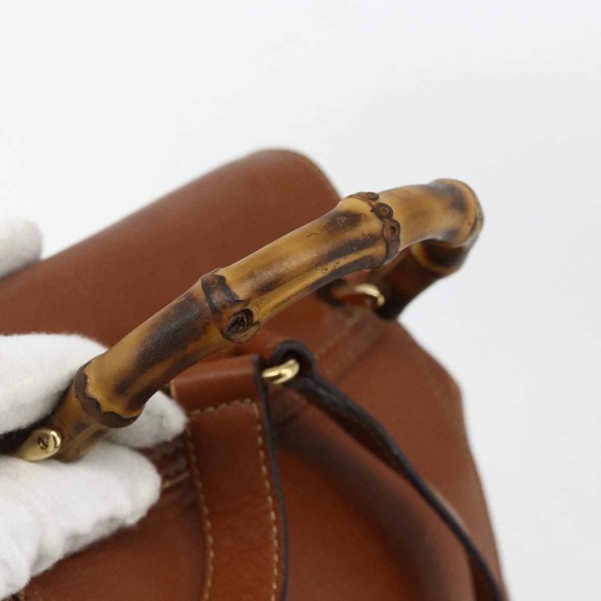 Gucci Gucci Vintage Bamboo Backpack Leather Size ONE SIZE - 7 Thumbnail