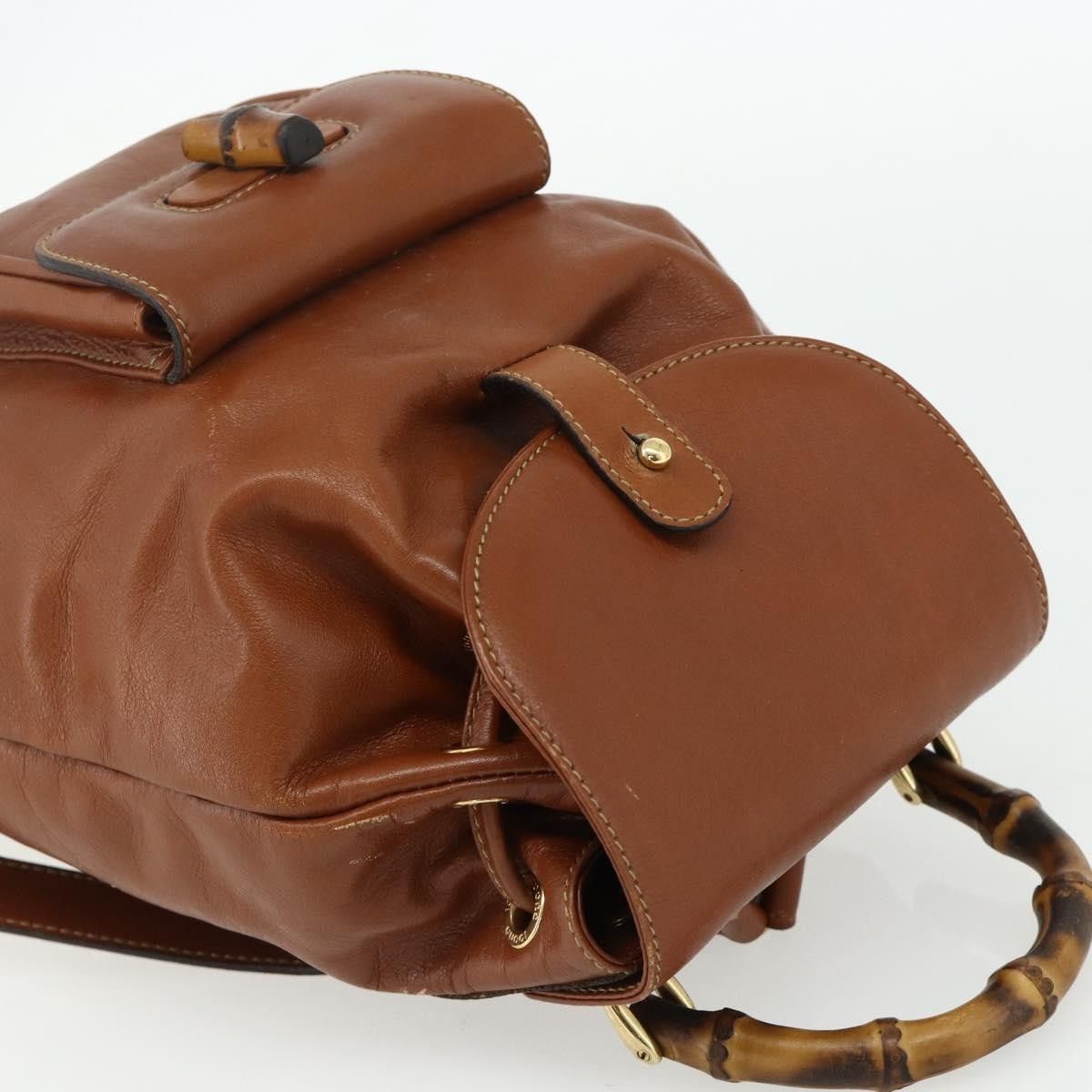 Gucci Gucci Vintage Bamboo Backpack Leather Size ONE SIZE - 17 Thumbnail
