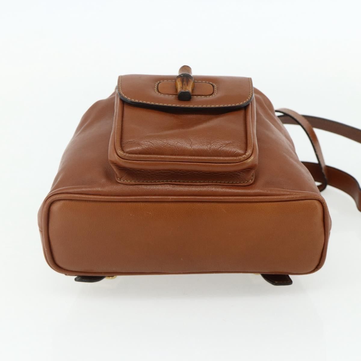Gucci Gucci Vintage Bamboo Backpack Leather Size ONE SIZE - 19 Thumbnail