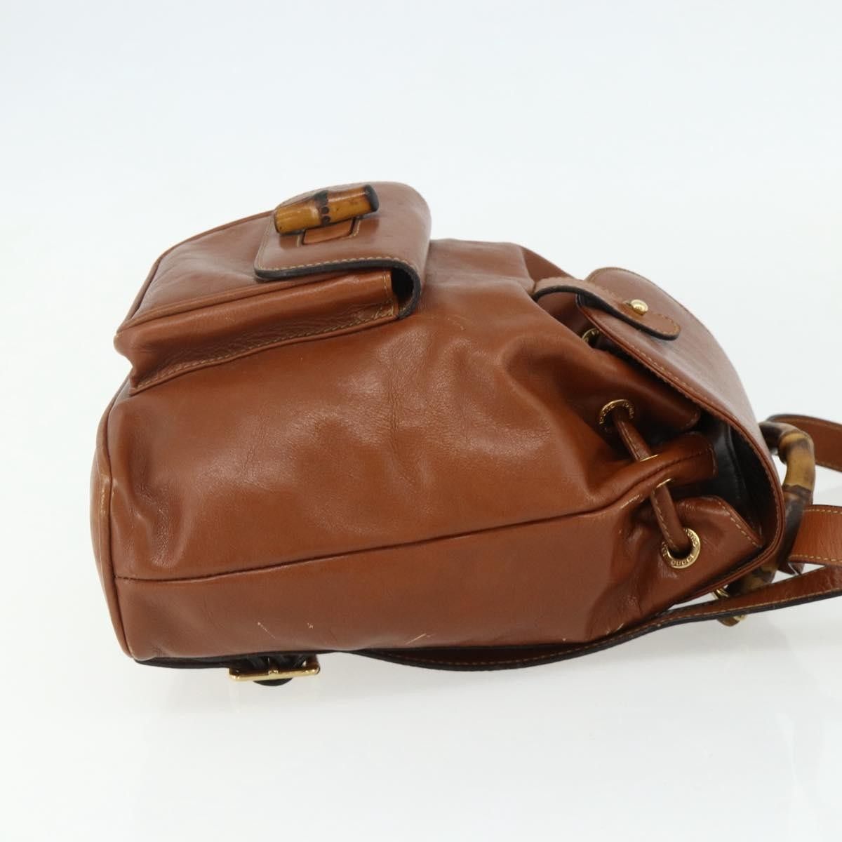 Gucci Gucci Vintage Bamboo Backpack Leather Size ONE SIZE - 4 Thumbnail