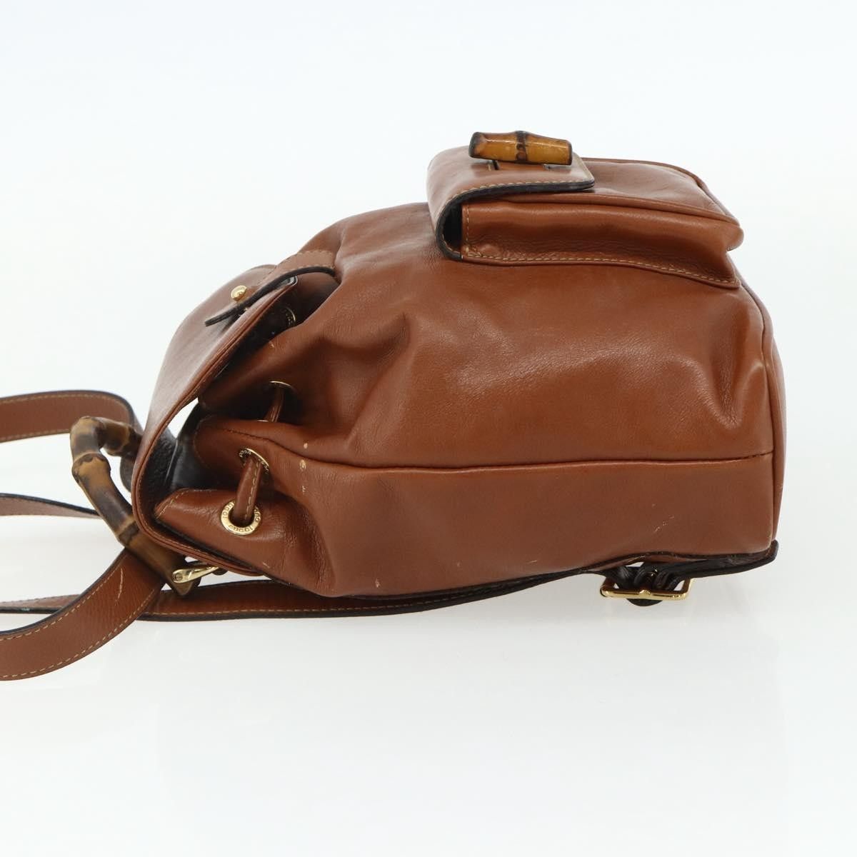 Gucci Gucci Vintage Bamboo Backpack Leather Size ONE SIZE - 3 Thumbnail