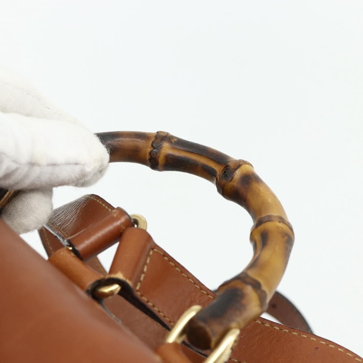 Gucci Gucci Vintage Bamboo Backpack Leather Size ONE SIZE - 15 Thumbnail