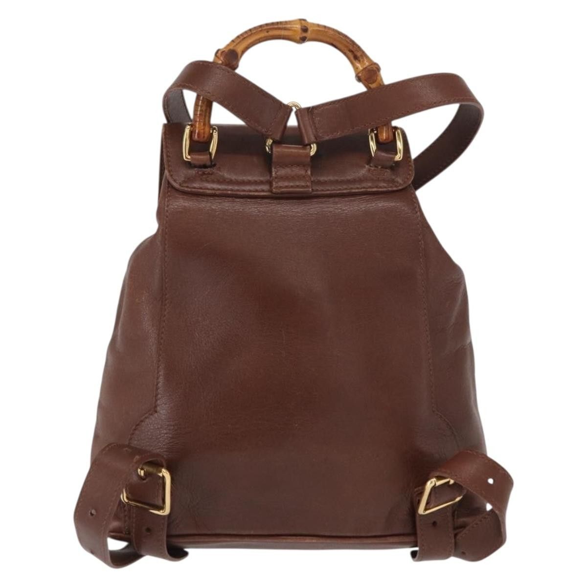 Gucci Gucci Vintage Bamboo Backpack Leather Size ONE SIZE - 2 Thumbnail