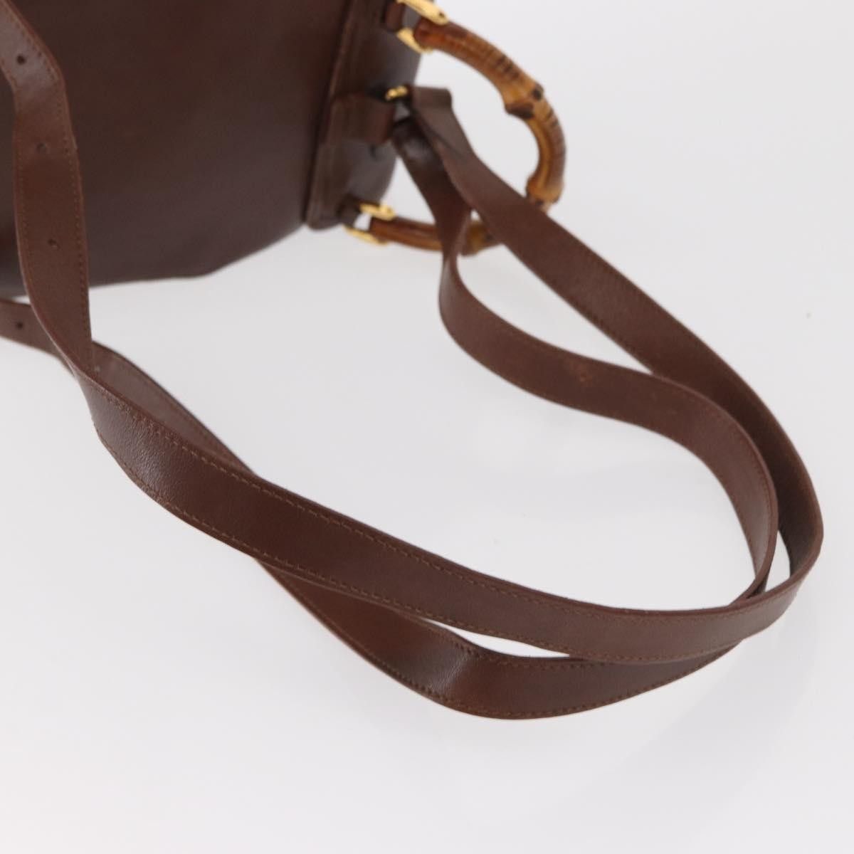 Gucci Gucci Vintage Bamboo Backpack Leather Size ONE SIZE - 18 Thumbnail