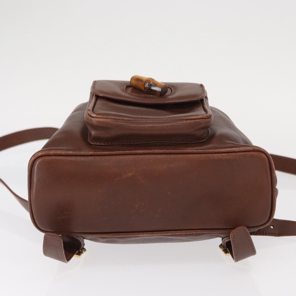 Gucci Gucci Vintage Bamboo Backpack Leather Size ONE SIZE - 20 Thumbnail