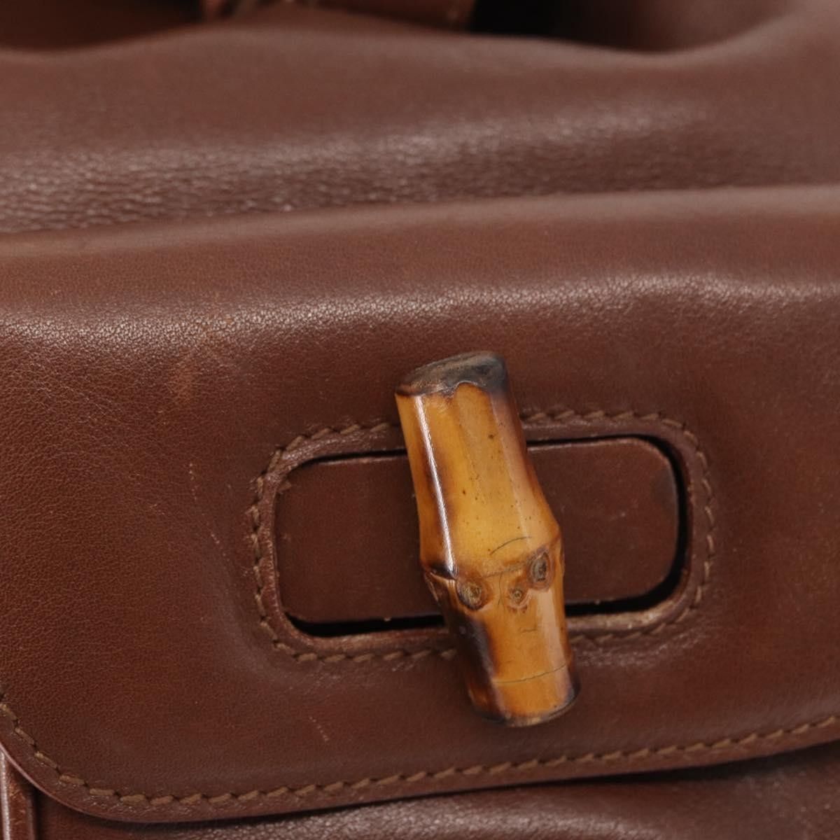 Gucci Gucci Vintage Bamboo Backpack Leather Size ONE SIZE - 12 Thumbnail
