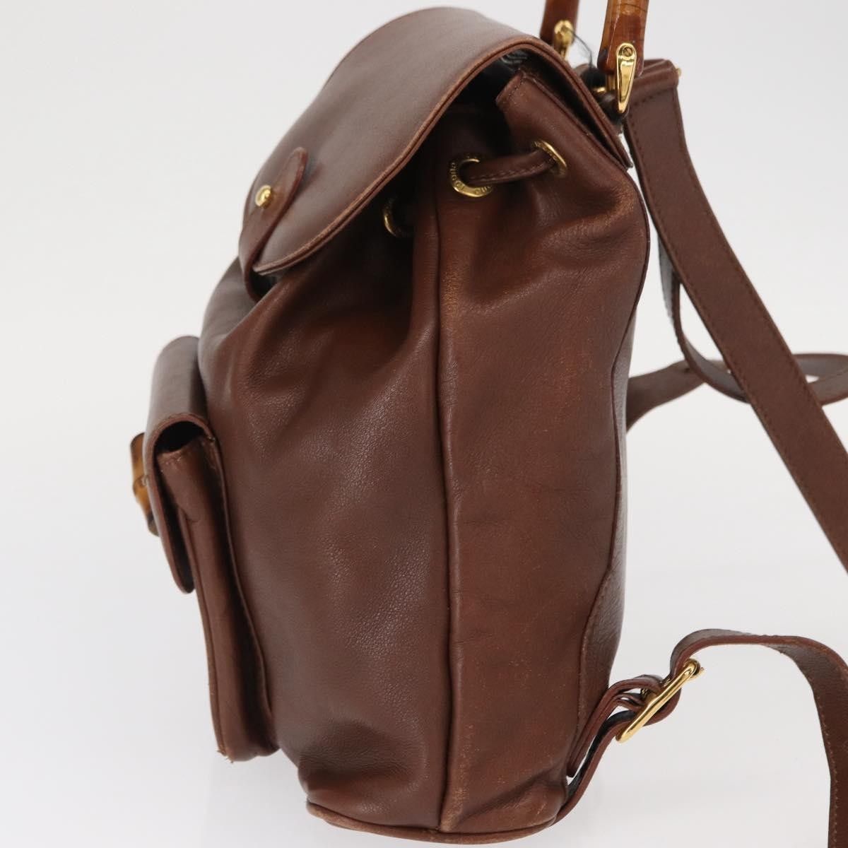 Gucci Gucci Vintage Bamboo Backpack Leather Size ONE SIZE - 3 Thumbnail