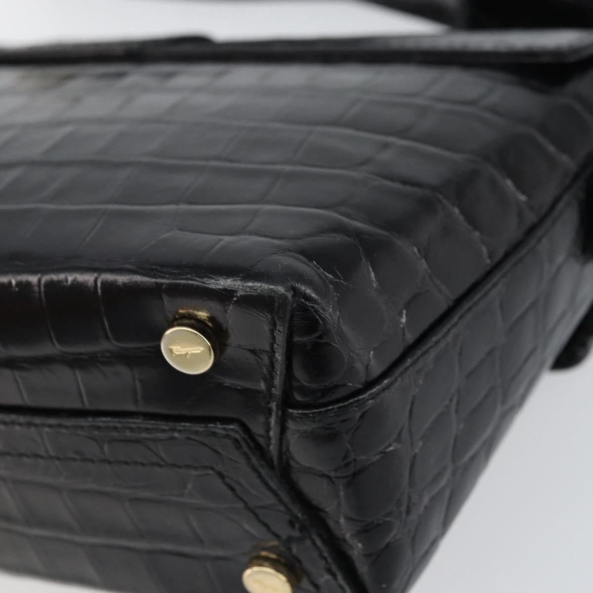Salvatore Ferragamo Salvatore Ferragamo Vala Embossed Leather Size ONE SIZE - 10 Thumbnail