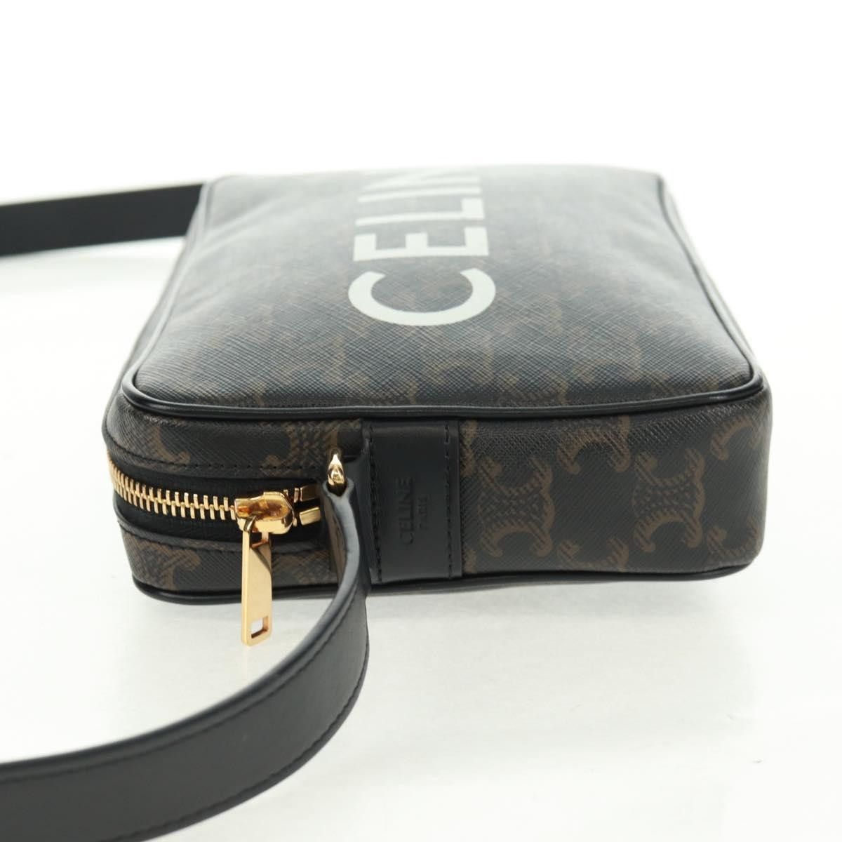 Celine Celine Logo Messenger Bag Triomphe Coated Canvas Size ONE SIZE - 4 Thumbnail