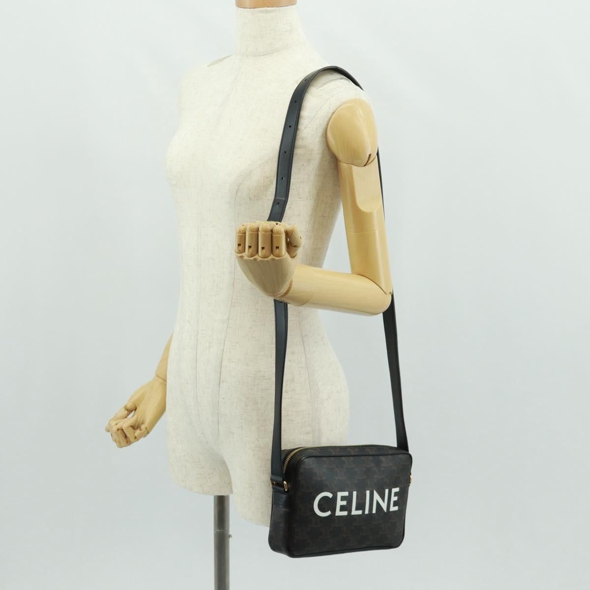 Celine Celine Logo Messenger Bag Triomphe Coated Canvas Size ONE SIZE - 15 Thumbnail