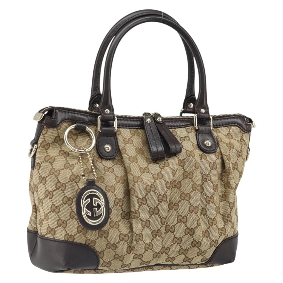 Gucci Gucci Sukey Top Handle Satchel GG Canvas with Leather Size ONE SIZE - 22 Thumbnail