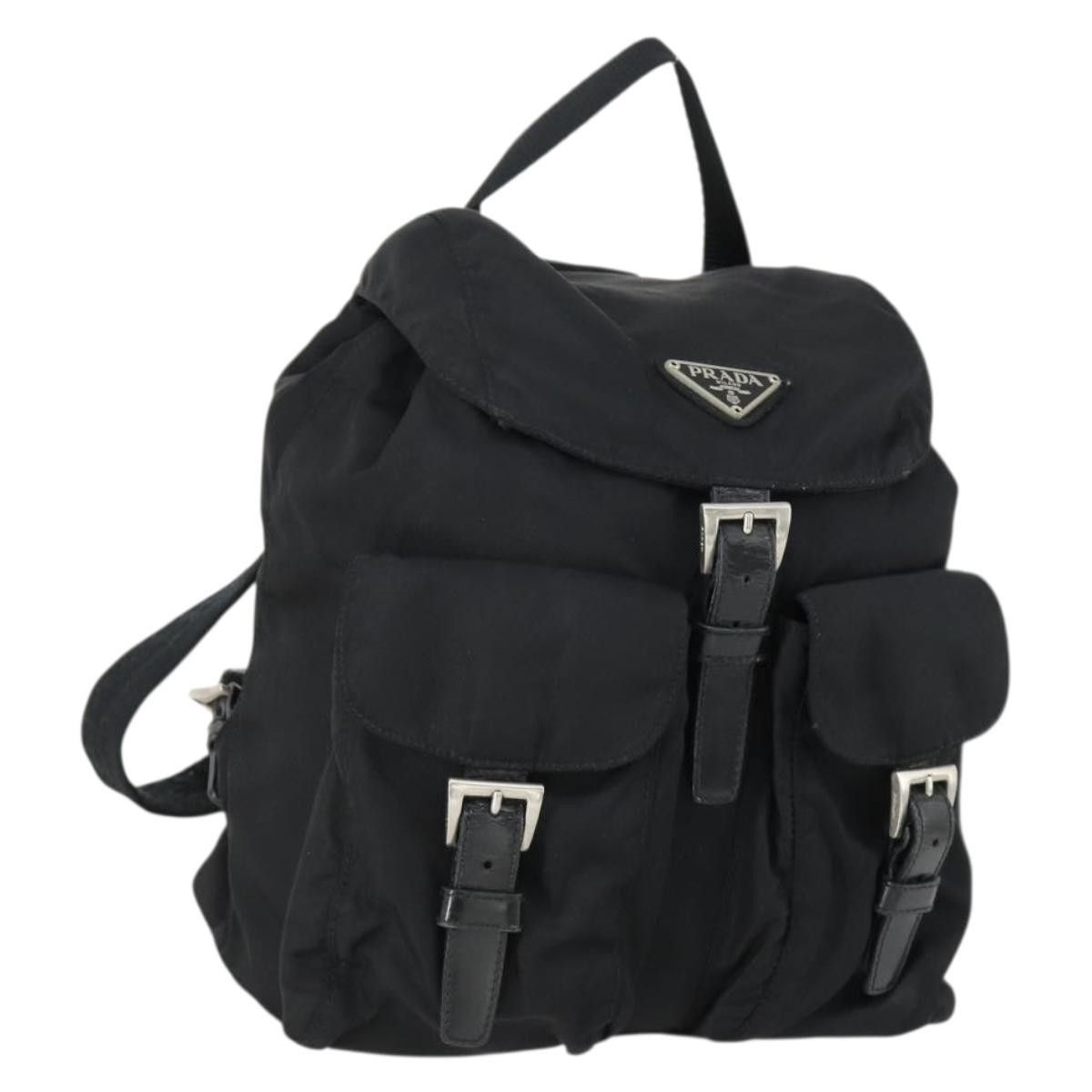 Prada Prada Vela Double Front Pocket Backpack Tessuto with Saffiano Leather Size ONE SIZE - 19 Thumbnail