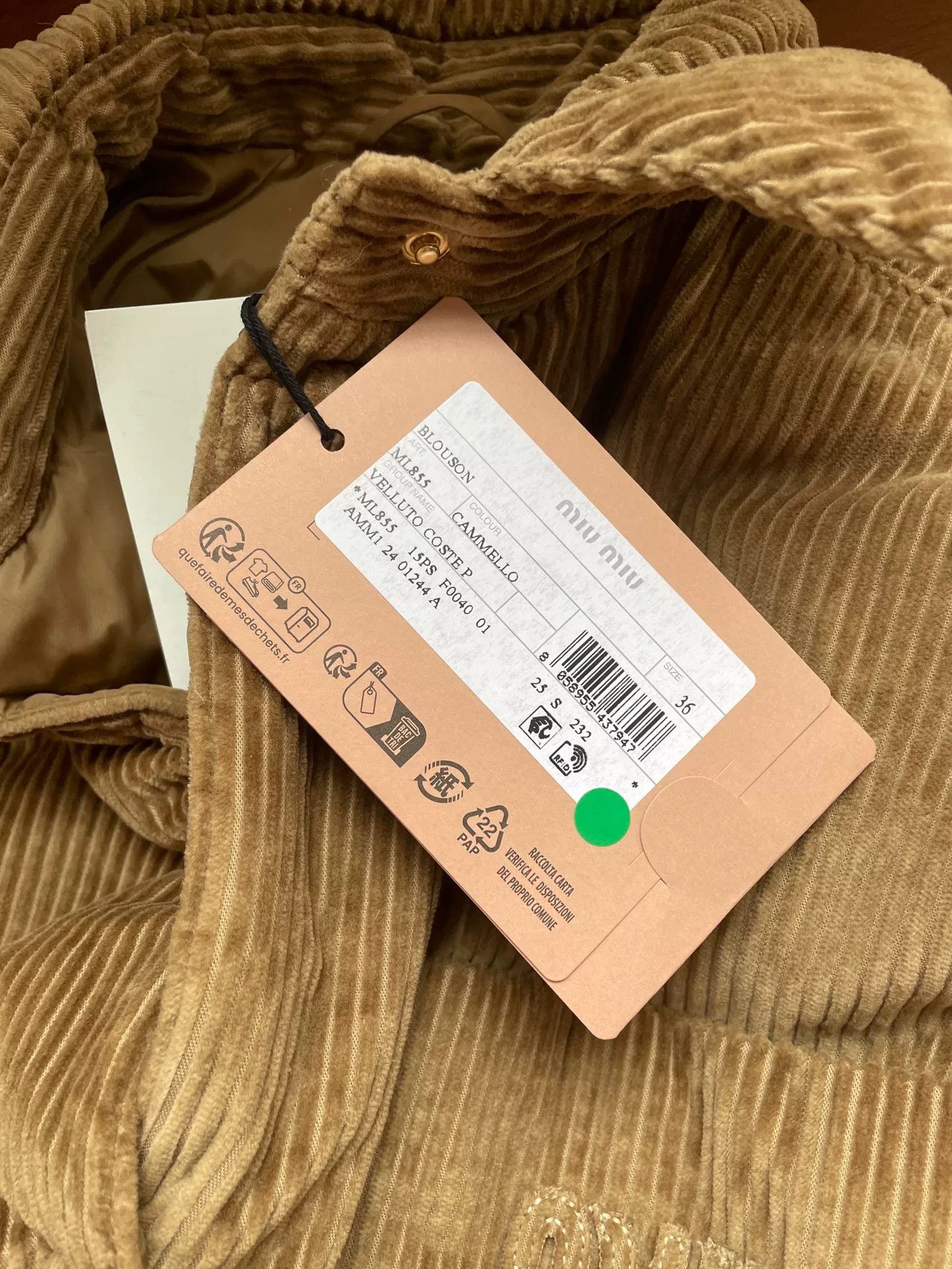 Miu Miu Miu Miu Corduroy Puffer Jacket Size 36 Size XS / US 0-2 / IT 36-38 - 5 Thumbnail