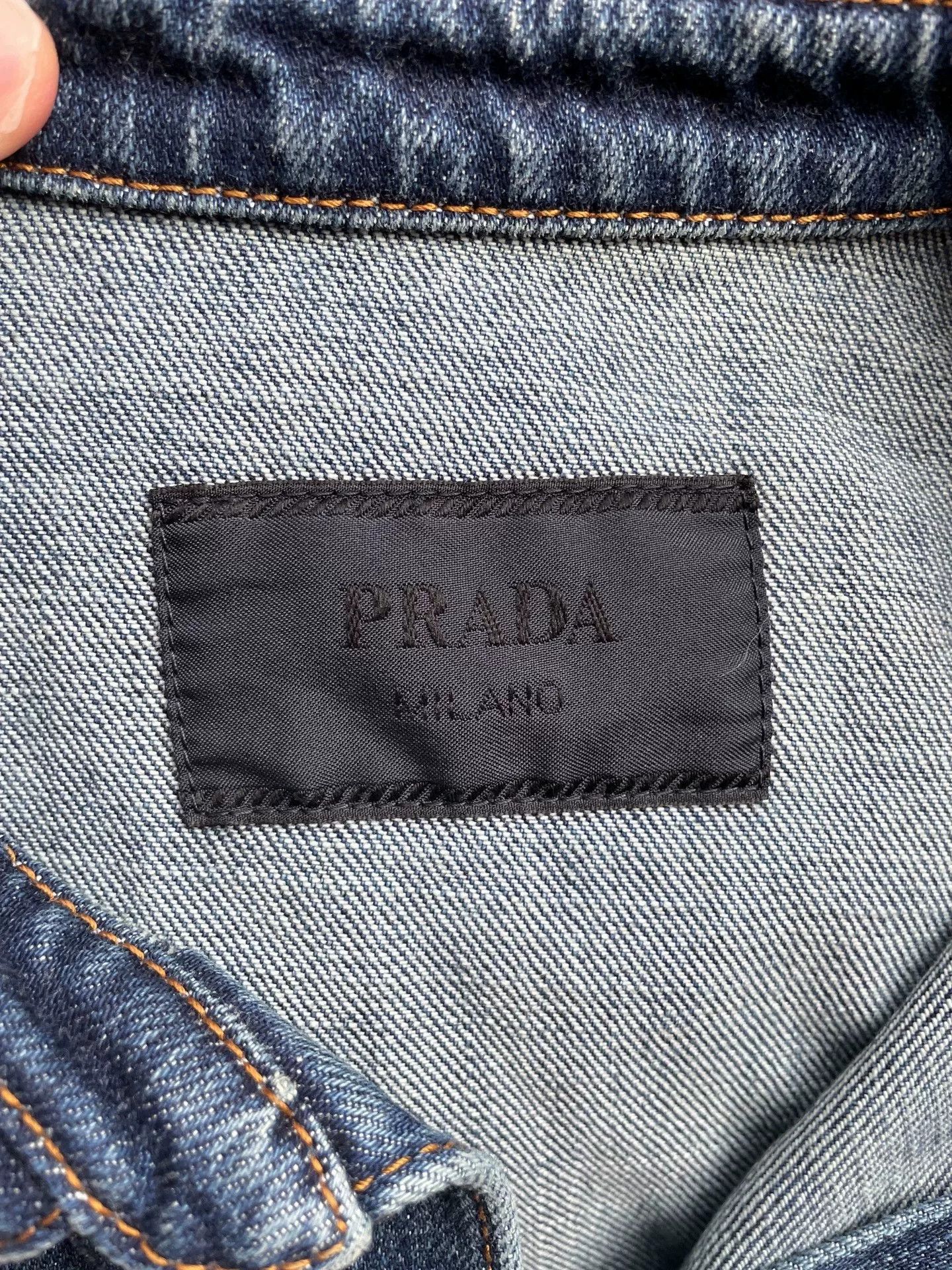 Prada Prada Triangle Logo Denim Jacket Size XL Size US XL / EU 56 / 4 - 5 Thumbnail