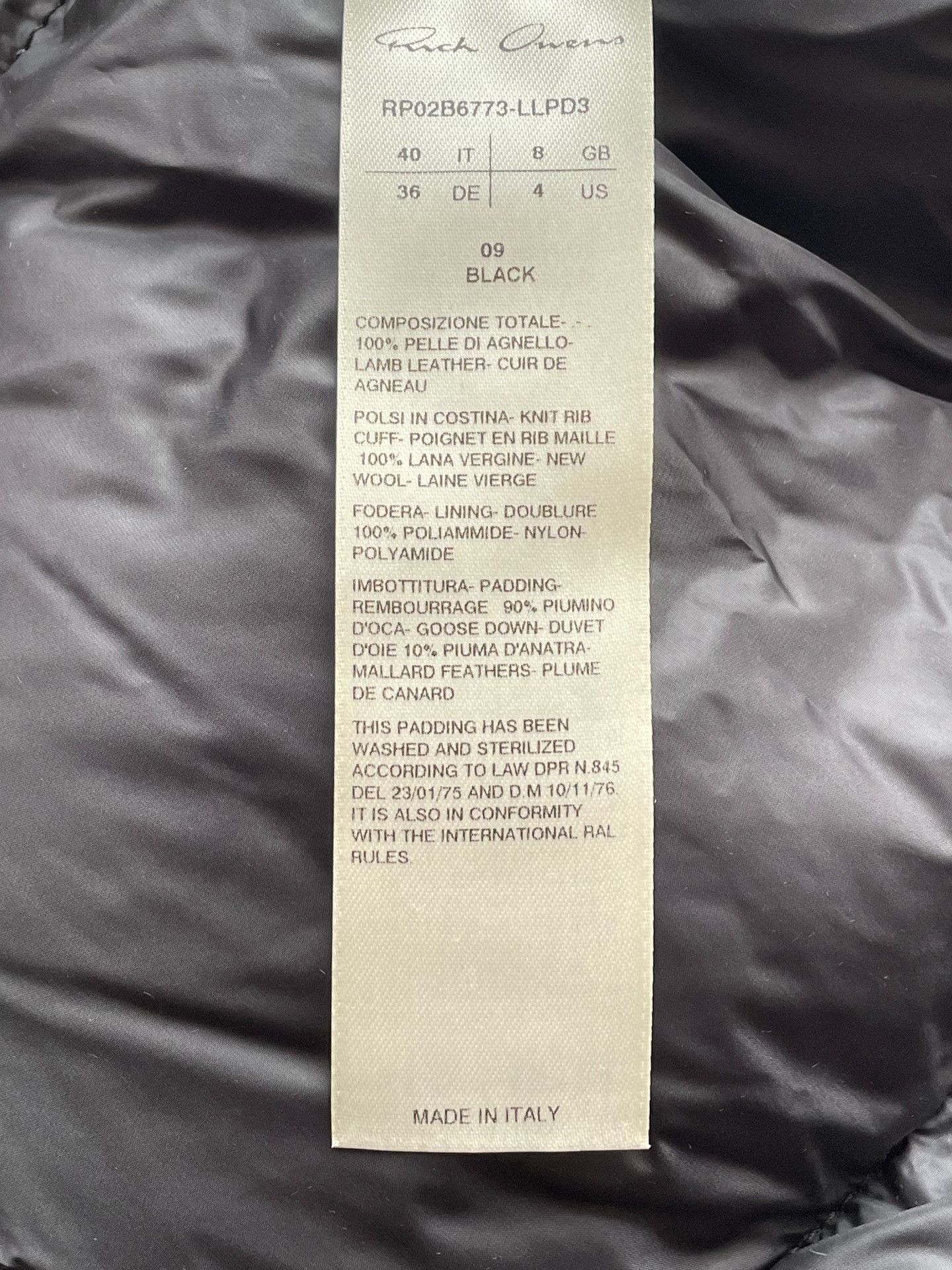 Rick Owens Rick Owens Strobe Leather Puffer Jacket Size XXS Size US XXS / EU 40 - 6 Thumbnail