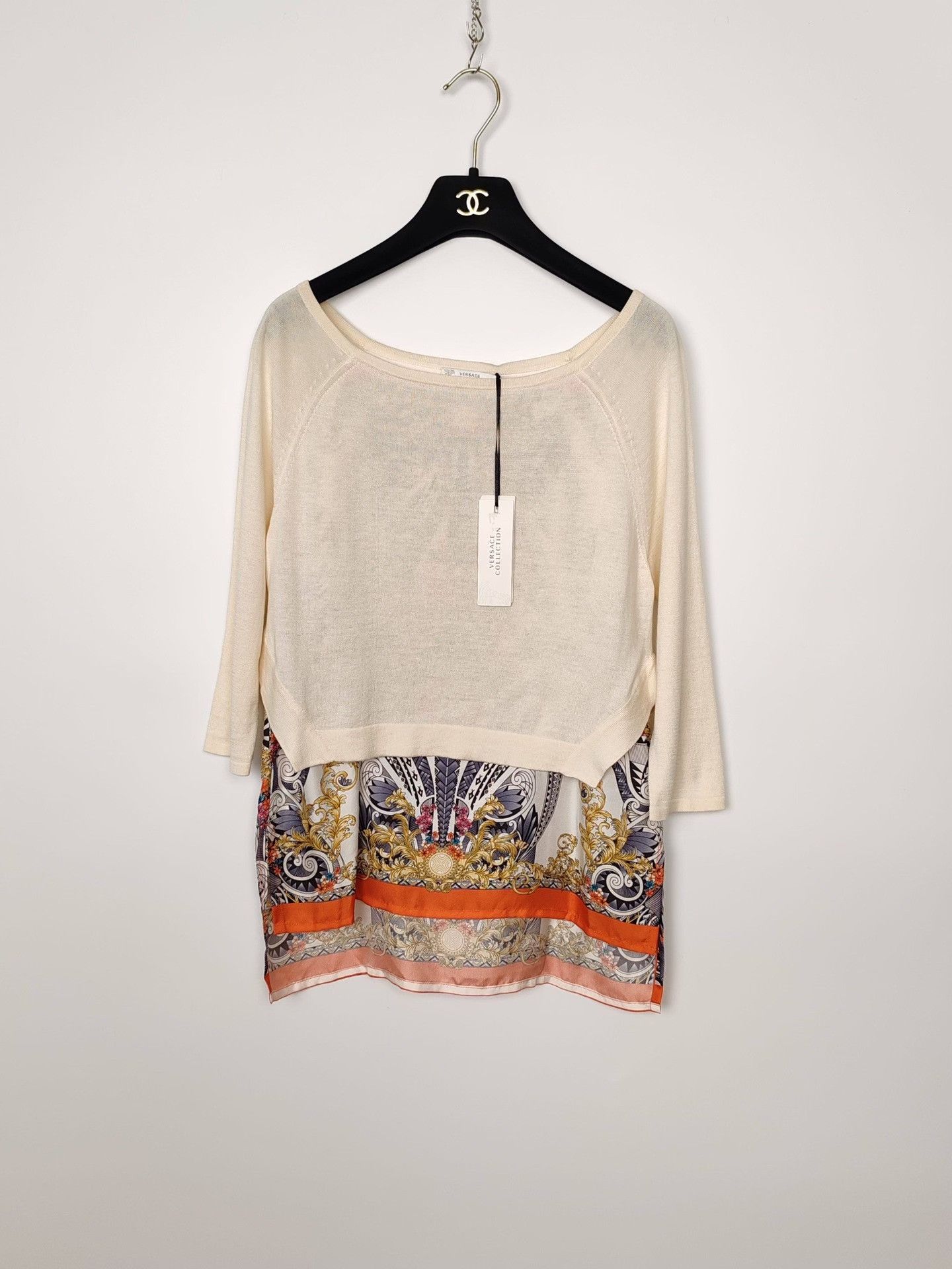 Versace Versace Collection Silk Blend Printed Knit Sweater Size 40 Size S / US 4 / IT 40 - 2 Thumbnail