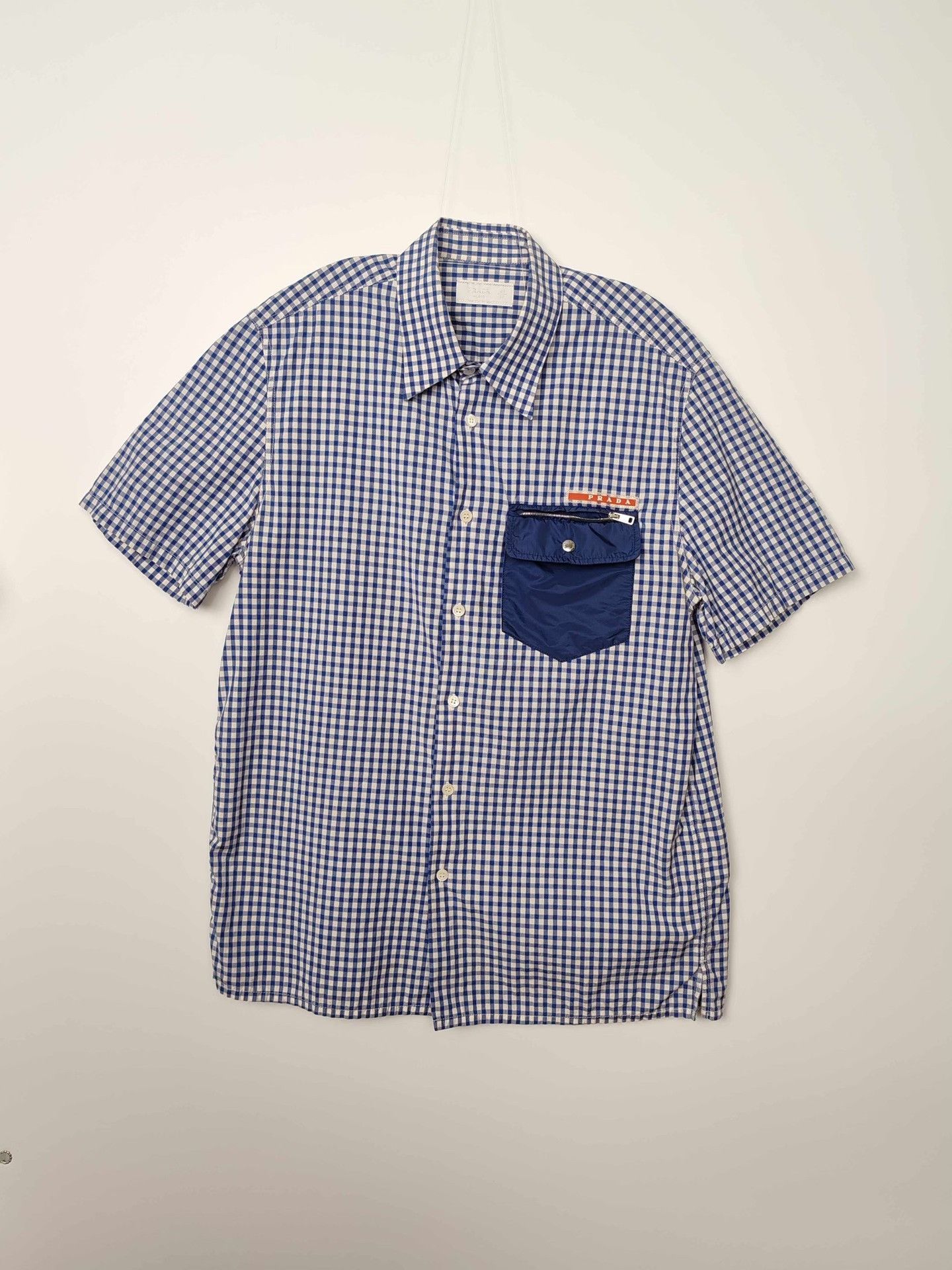 Prada Prada Gingham Nylon Pocket Shirt Size L Size US L / EU 52-54 / 3 - 2 Thumbnail