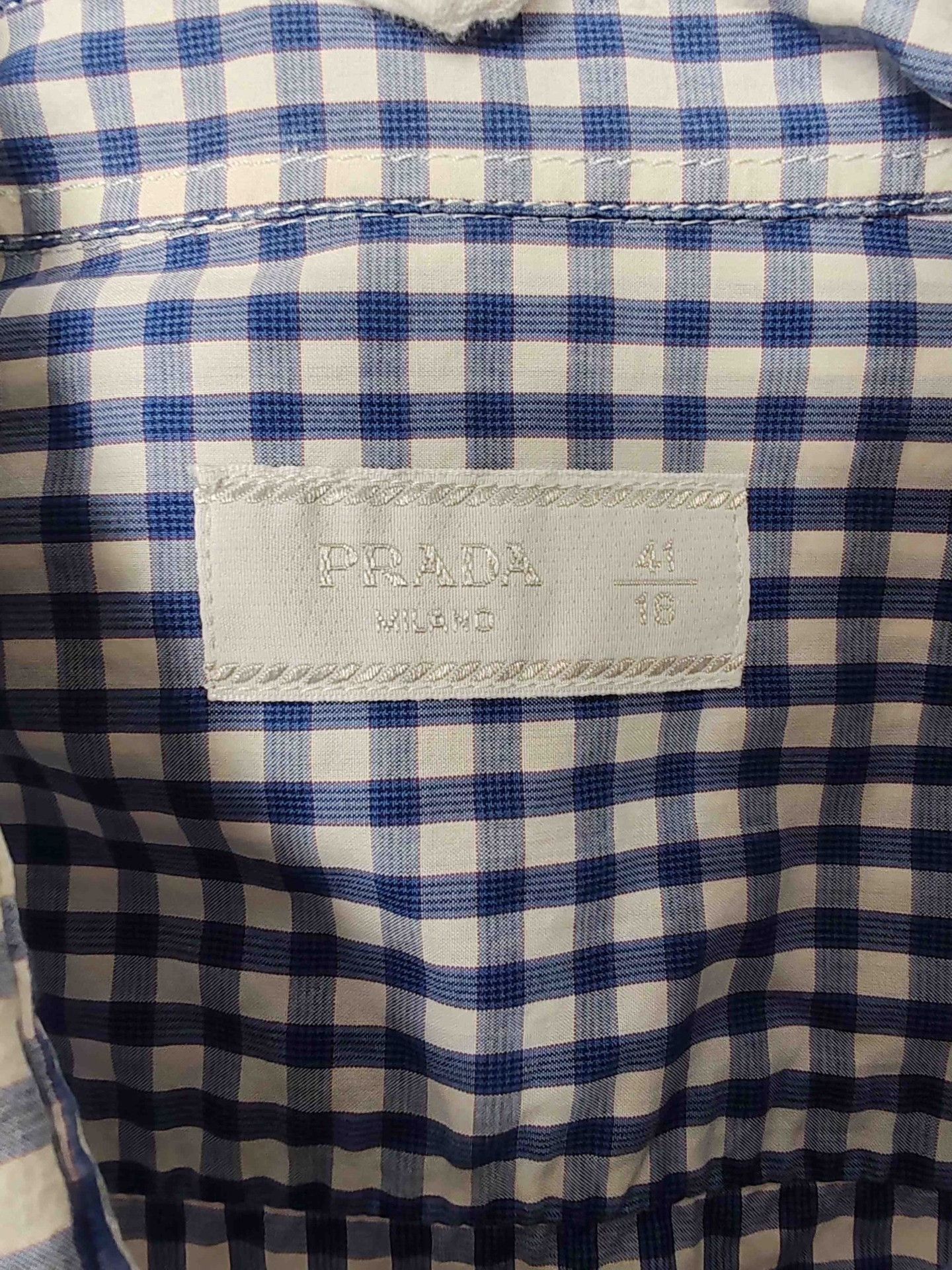Prada Prada Gingham Nylon Pocket Shirt Size L Size US L / EU 52-54 / 3 - 4 Thumbnail