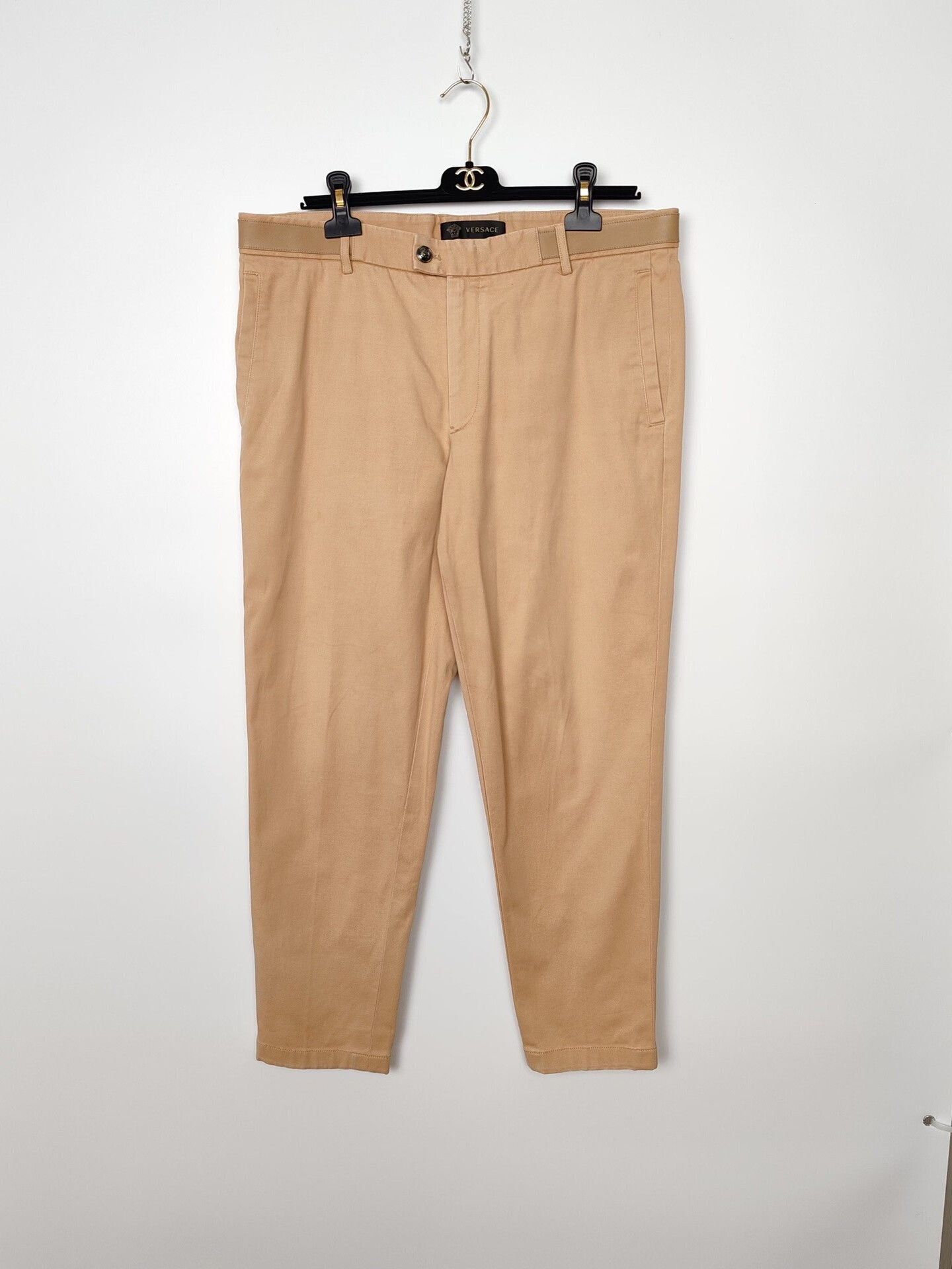 Versace Versace Leather Trim Chinos Size 38 Size US 38 / EU 54 - 2 Thumbnail
