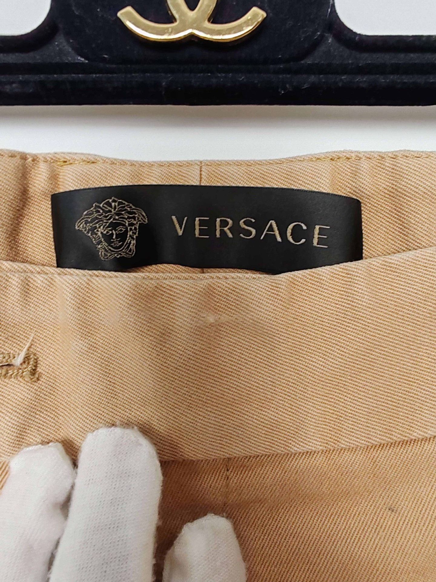 Versace Versace Leather Trim Chinos Size 38 Size US 38 / EU 54 - 4 Thumbnail