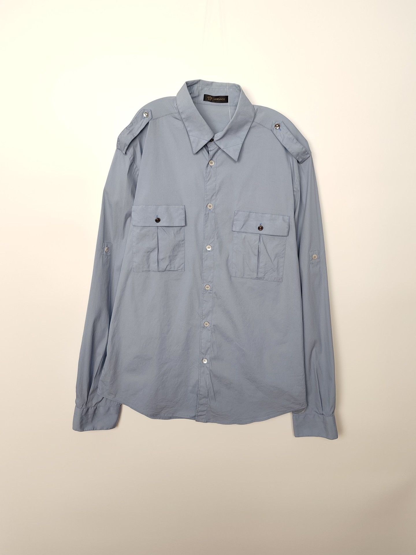Versace Versace Epaulette Button Up Shirt Size M Size US M / EU 48-50 / 2 - 2 Thumbnail