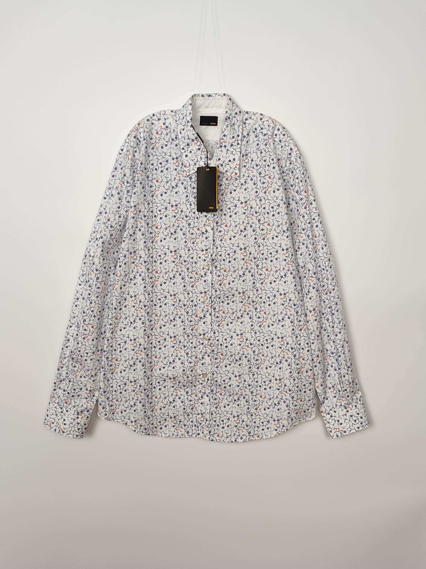 Fendi Fendi Floral Logo Print Button Up Shirt Size L Size US L / EU 52-54 / 3 - 2 Thumbnail