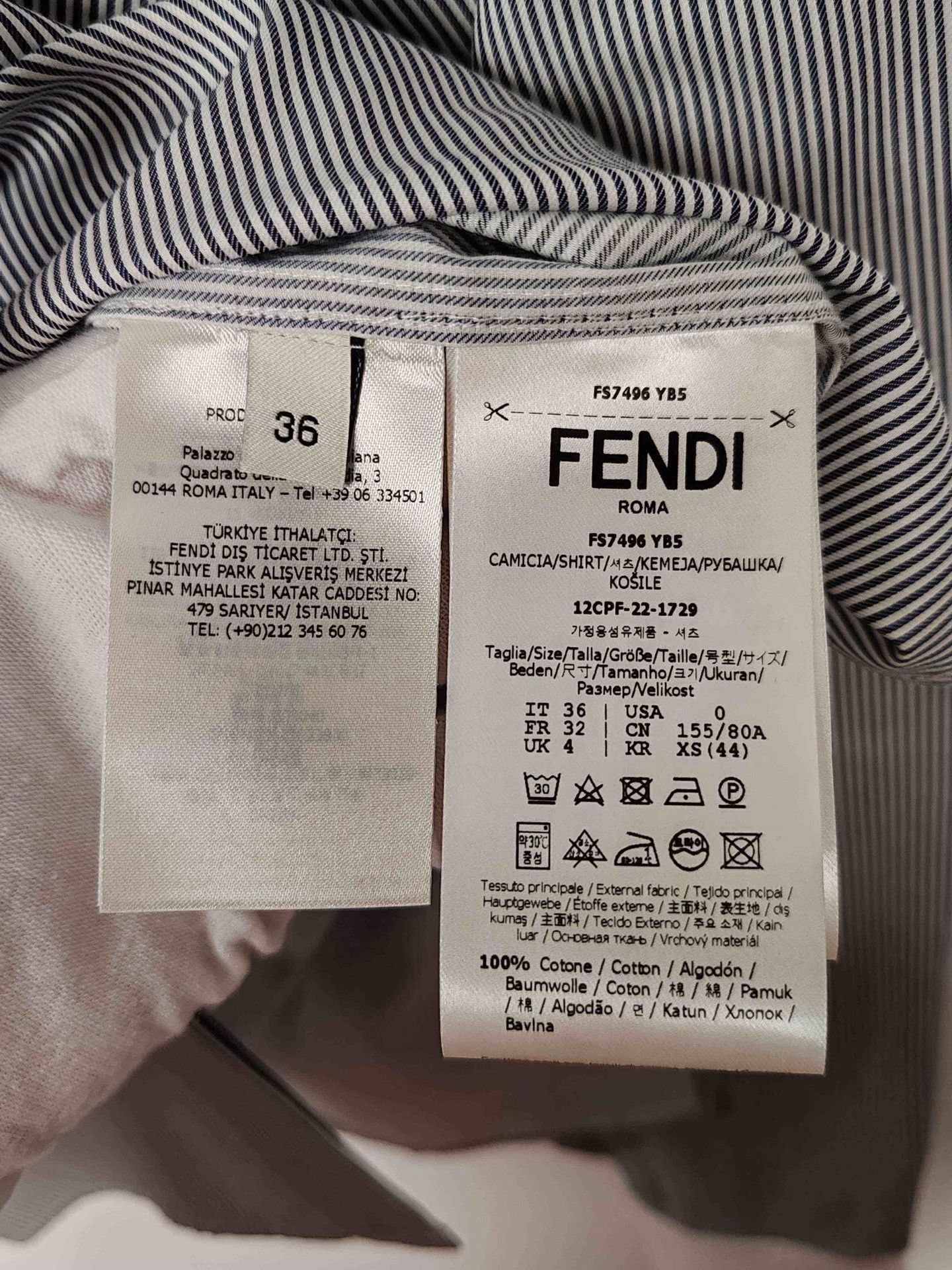Fendi Fendi Striped Button Up Shirt Size IT 36 Size XS / US 0-2 / IT 36-38 - 8 Thumbnail