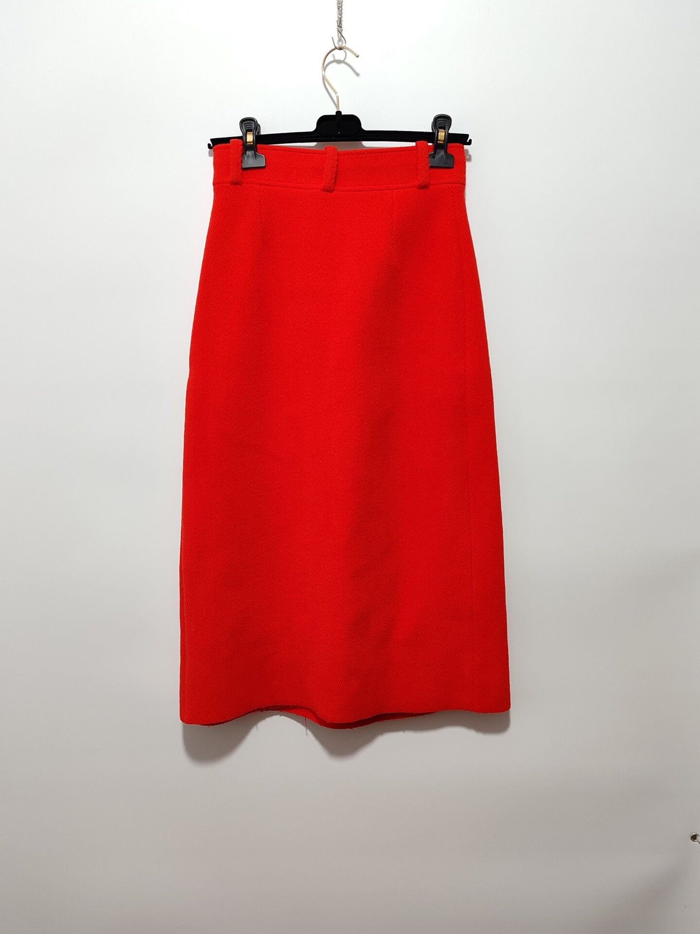 Balenciaga Balenciaga Red Wool Midi Skirt Size 36 Size 25" / US 0 / IT 36 - 3 Thumbnail