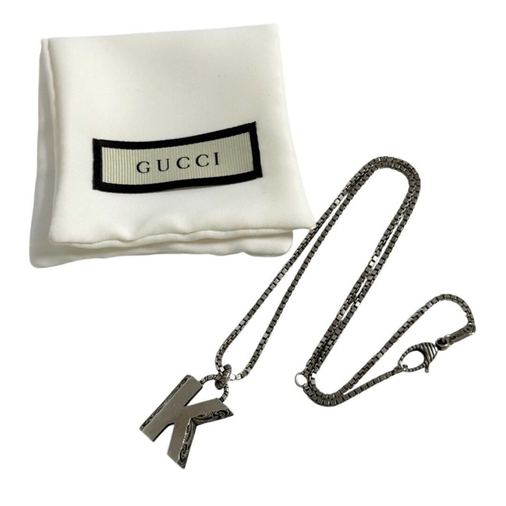 Gucci Gucci Unisex Alphabet Pendant Necklace, Initial K, Silver Size ONE SIZE - 10 Thumbnail