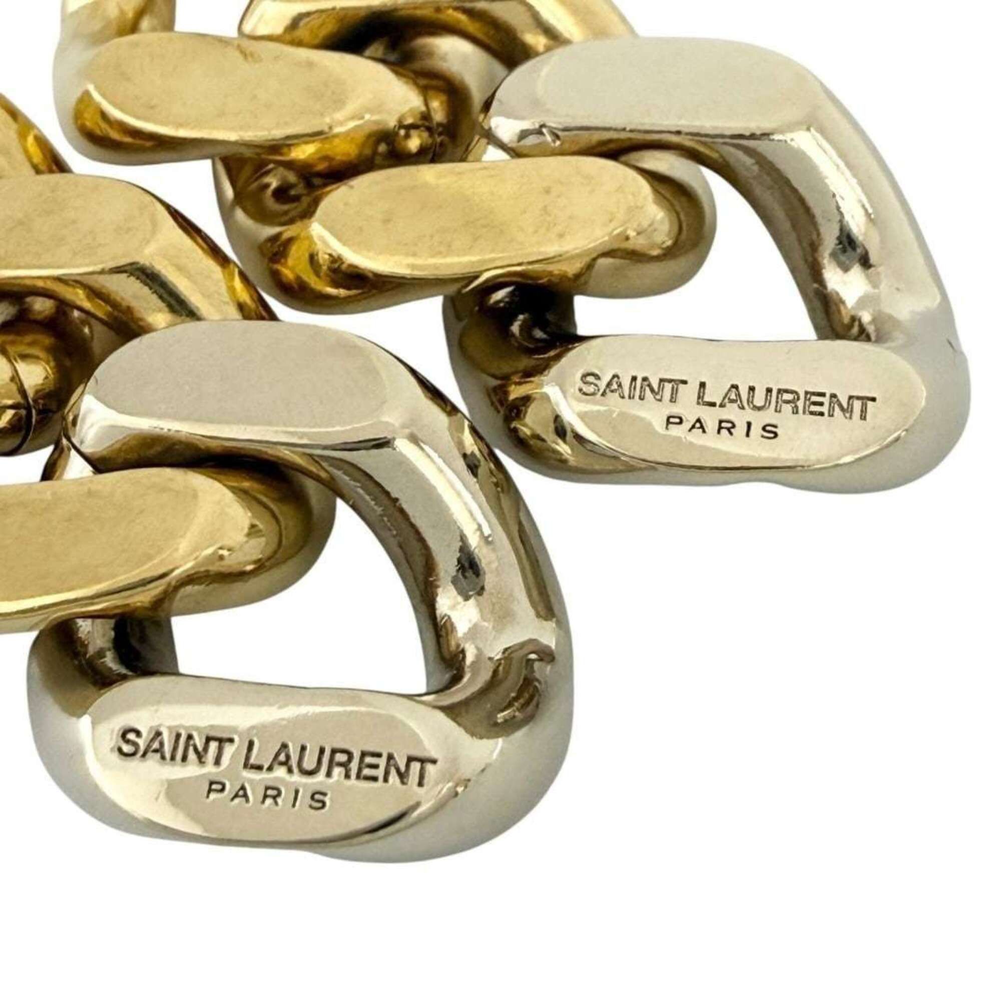 Yves Saint Laurent Yves Saint Laurent Saint Laurent women's chain drop earrings, gold, with aftermarket backings. Size ONE SIZE - 5 Thumbnail