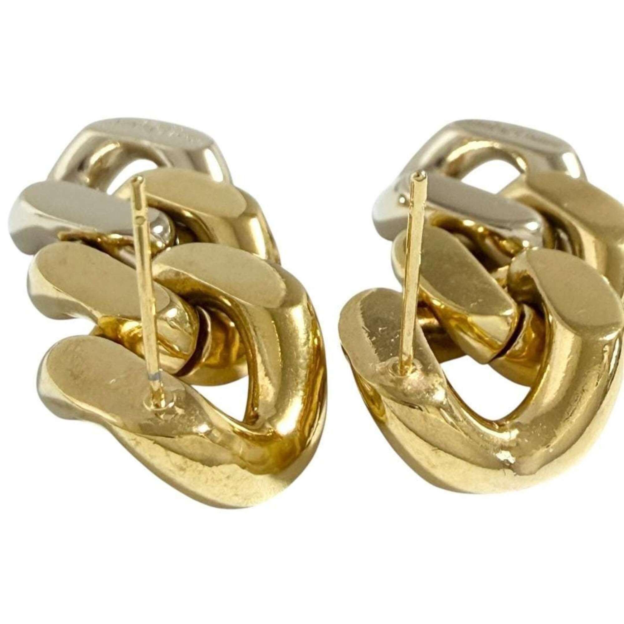 Yves Saint Laurent Yves Saint Laurent Saint Laurent women's chain drop earrings, gold, with aftermarket backings. Size ONE SIZE - 3 Thumbnail