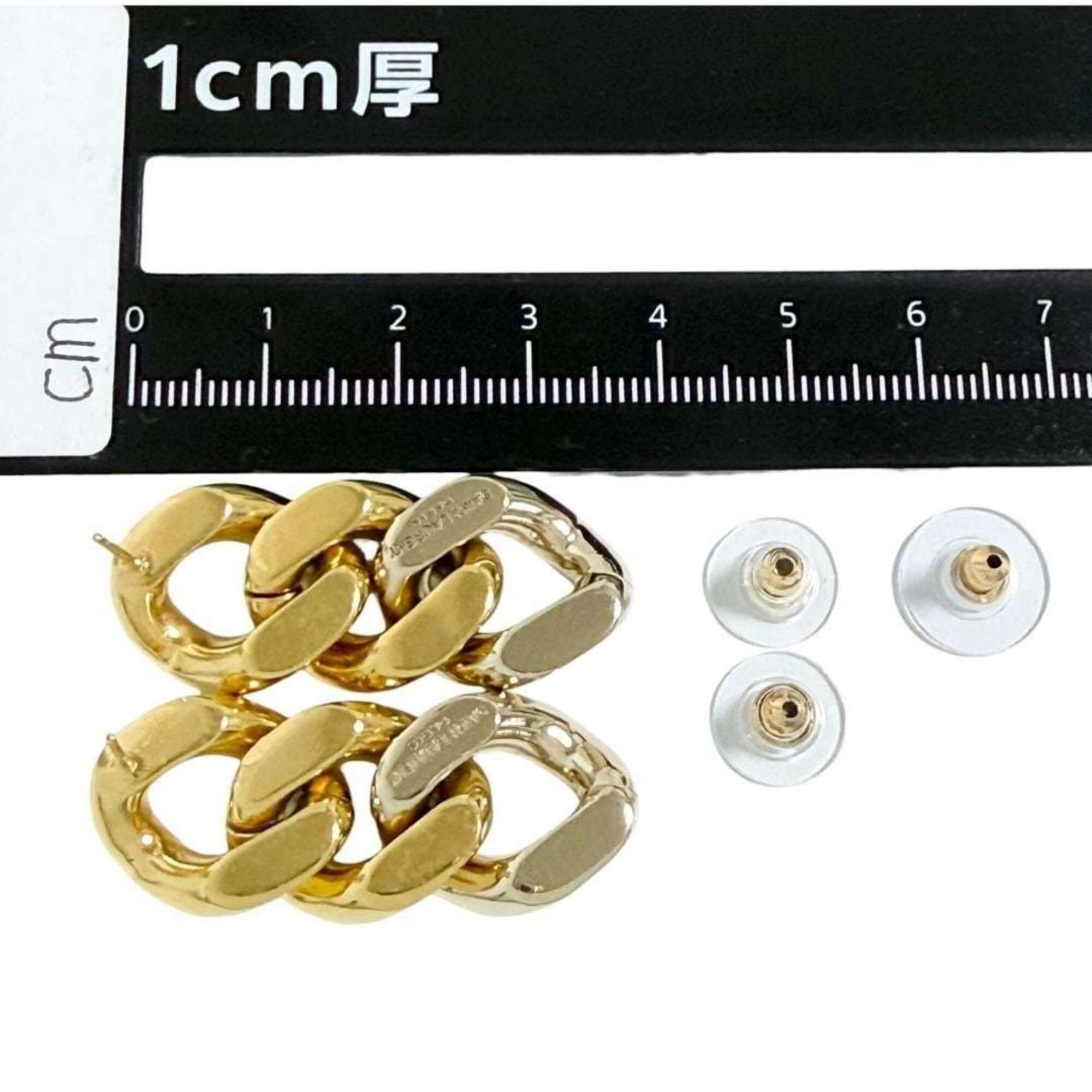 Yves Saint Laurent Yves Saint Laurent Saint Laurent women's chain drop earrings, gold, with aftermarket backings. Size ONE SIZE - 6 Thumbnail