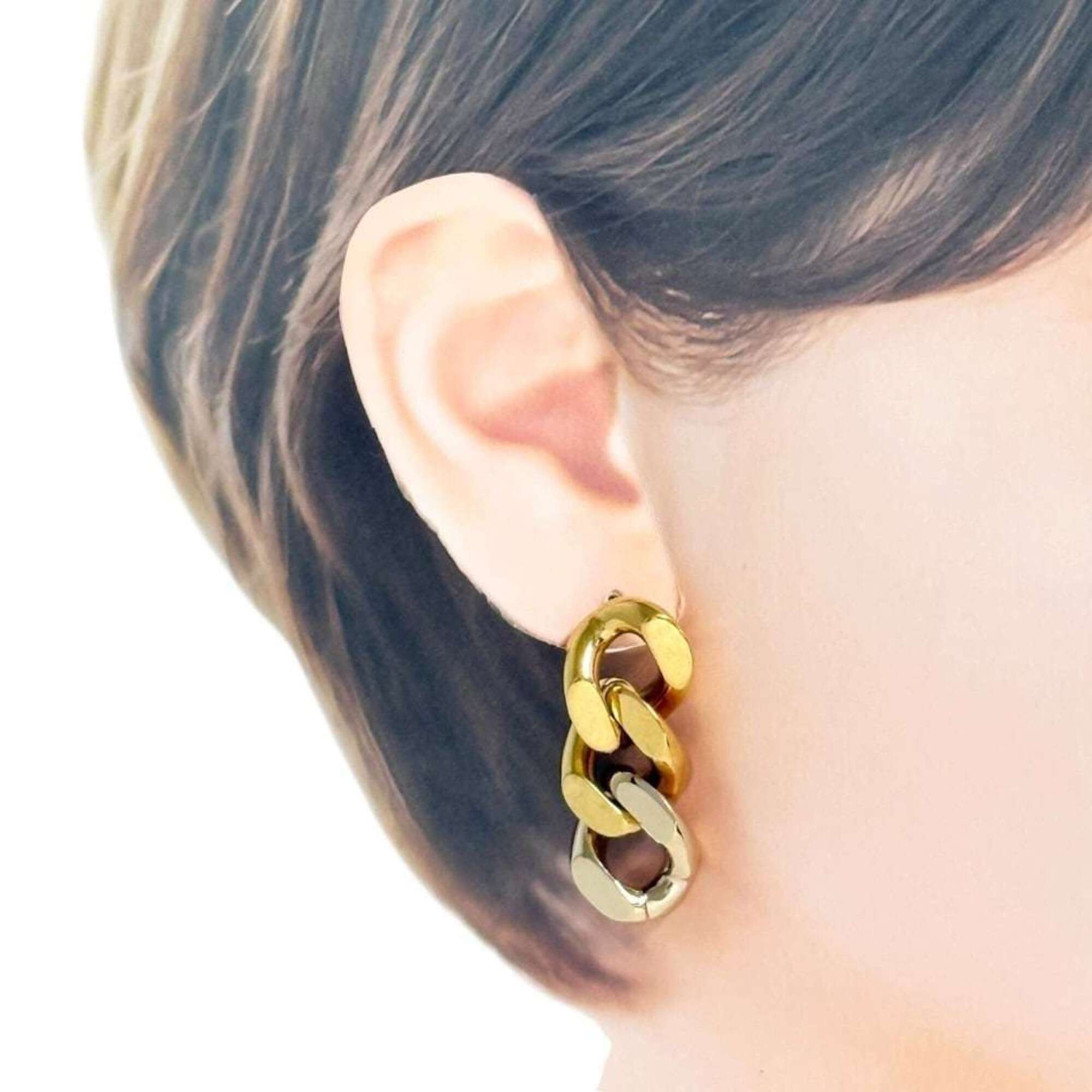 Yves Saint Laurent Yves Saint Laurent Saint Laurent women's chain drop earrings, gold, with aftermarket backings. Size ONE SIZE - 8 Thumbnail
