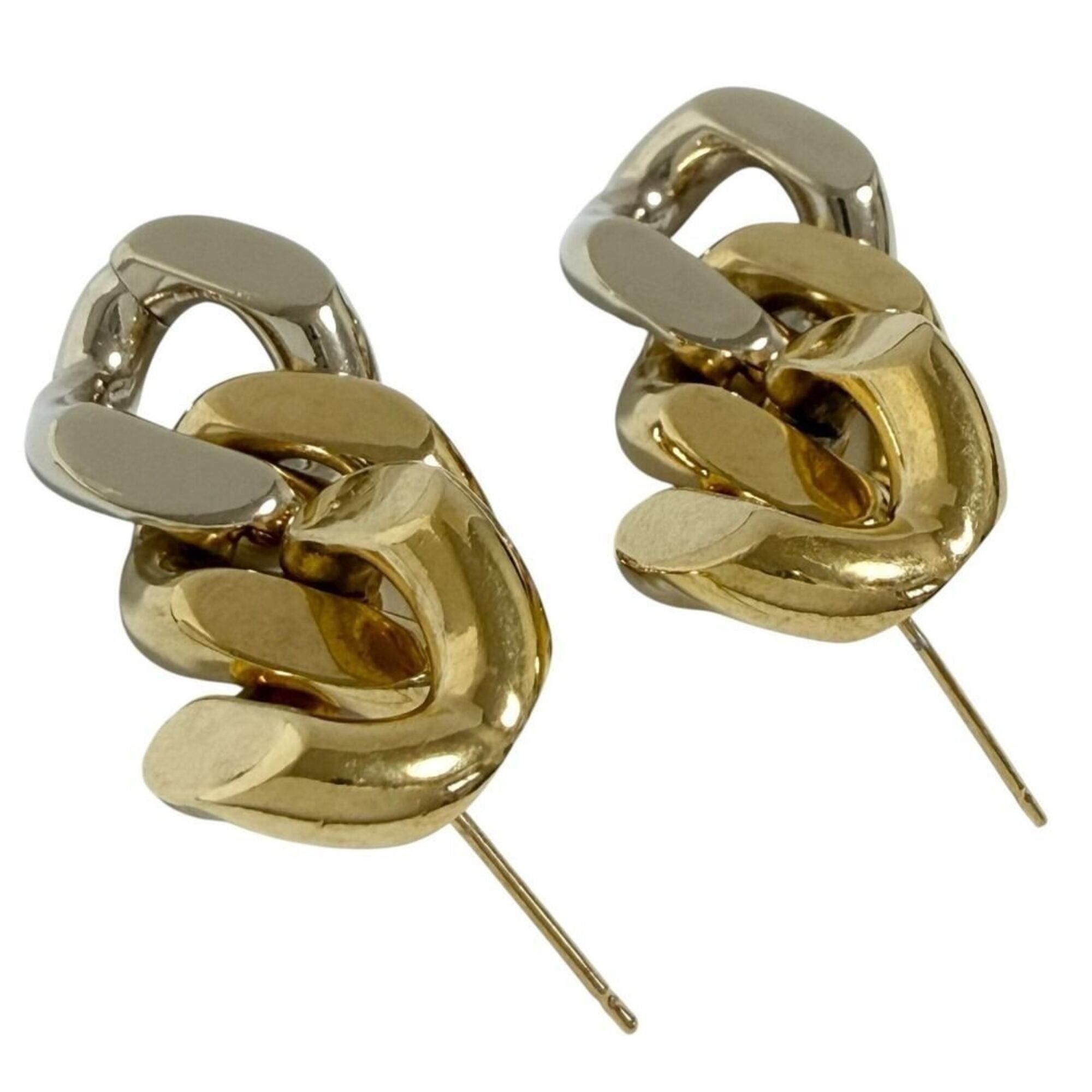 Yves Saint Laurent Yves Saint Laurent Saint Laurent women's chain drop earrings, gold, with aftermarket backings. Size ONE SIZE - 4 Thumbnail