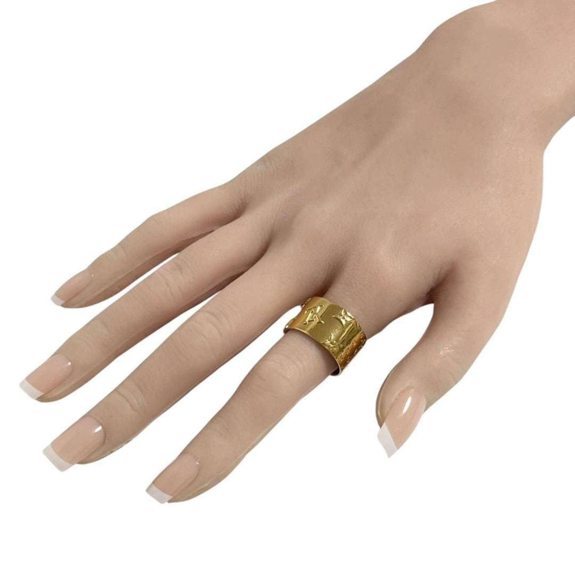 Louis Vuitton Louis Vuitton Men's Wide Ring, Monogram, Size 17 (L), Gold Size ONE SIZE - 10 Thumbnail