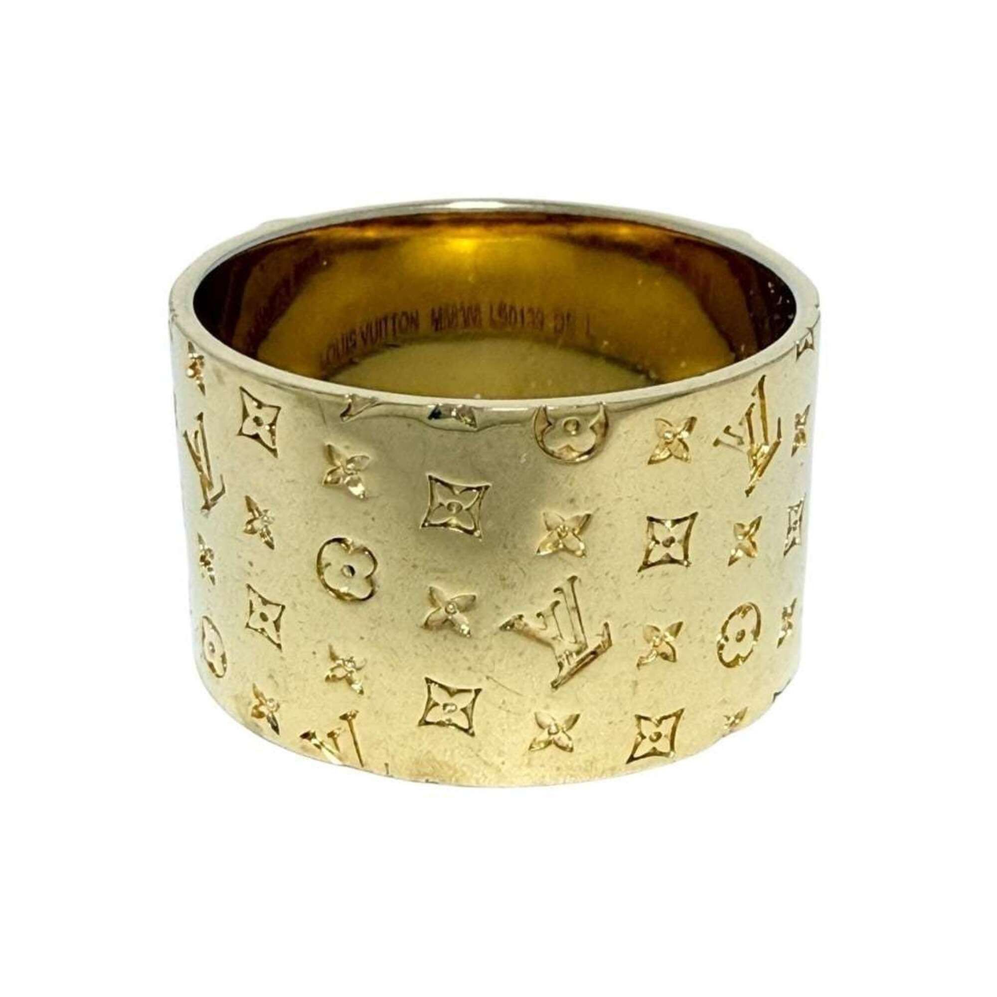 Louis Vuitton Louis Vuitton Men's Wide Ring, Monogram, Size 17 (L), Gold Size ONE SIZE - 4 Thumbnail