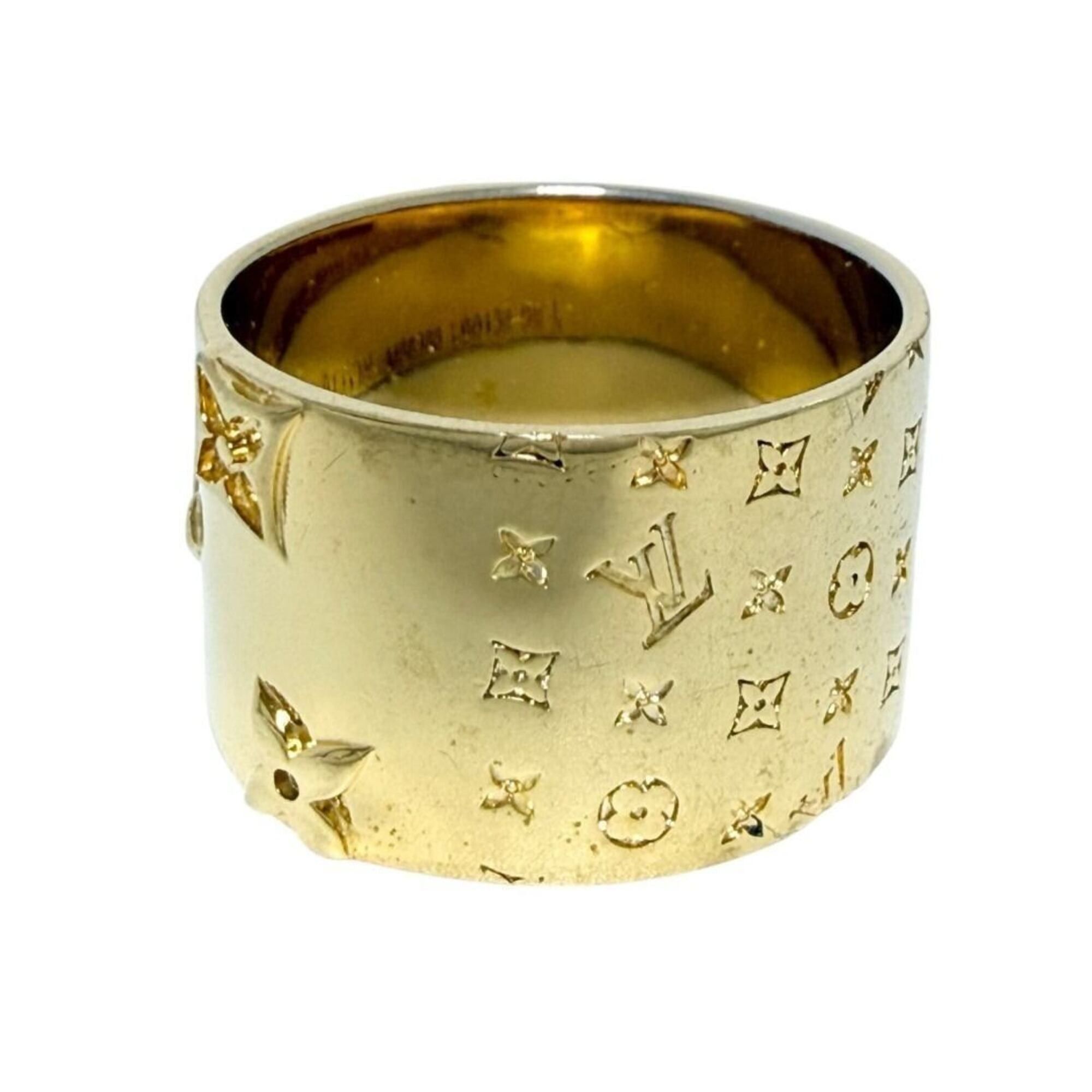 Louis Vuitton Louis Vuitton Men's Wide Ring, Monogram, Size 17 (L), Gold Size ONE SIZE - 3 Thumbnail
