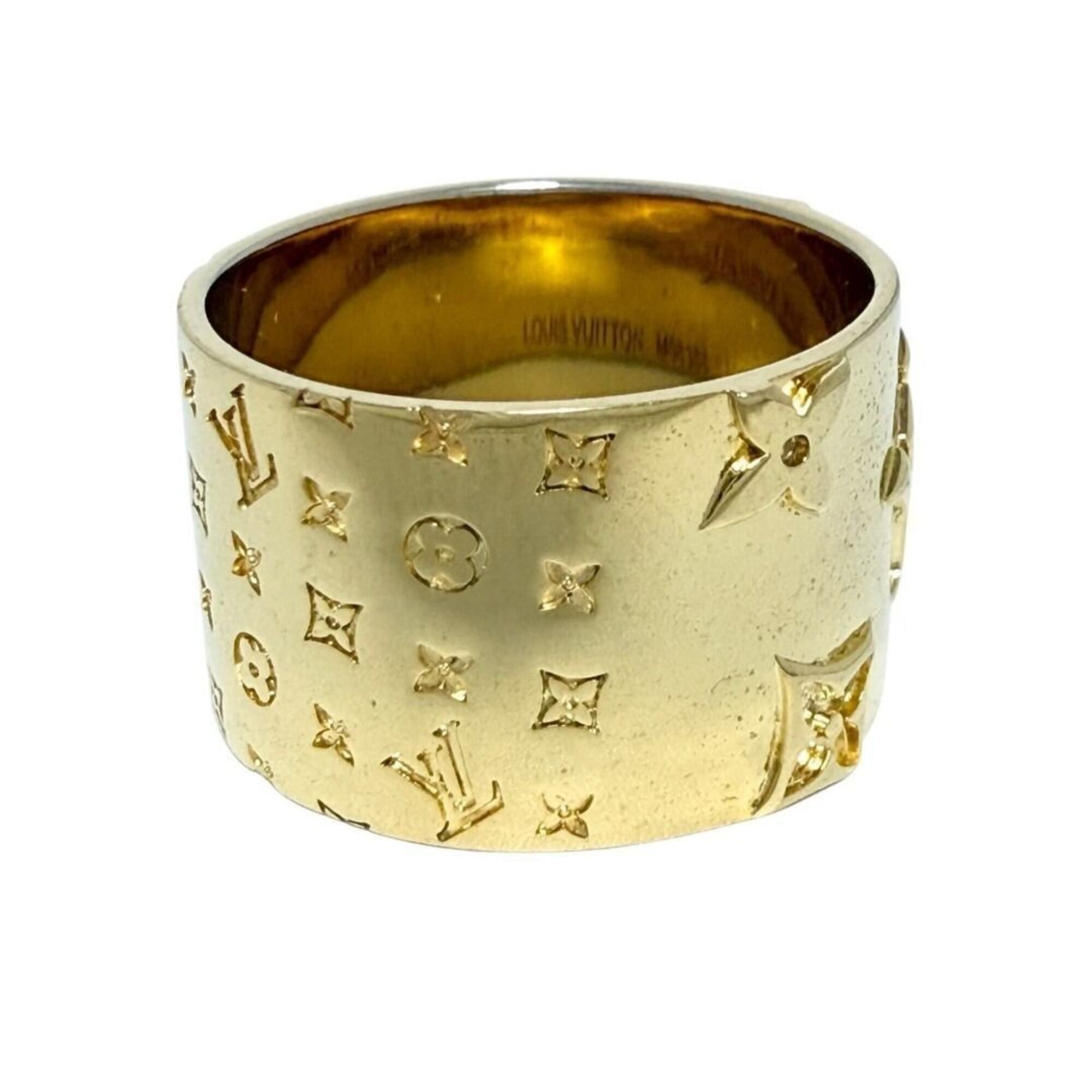 Louis Vuitton Louis Vuitton Men's Wide Ring, Monogram, Size 17 (L), Gold Size ONE SIZE - 2 Thumbnail