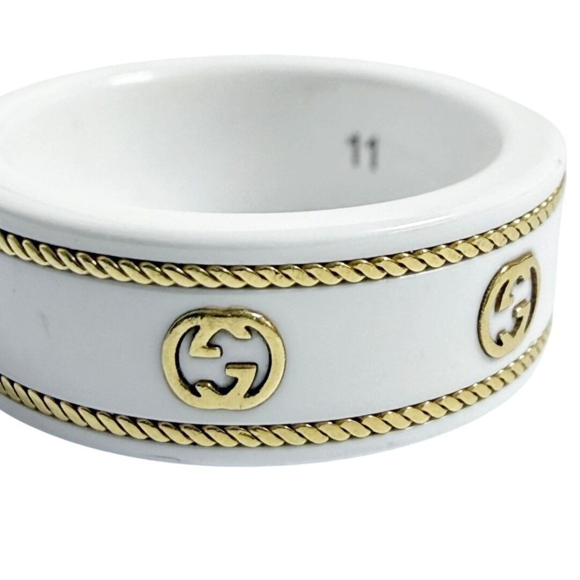 Gucci Gucci unisex interlocking G ring, 18K gold, size 10, pinky ring. Size ONE SIZE - 6 Thumbnail