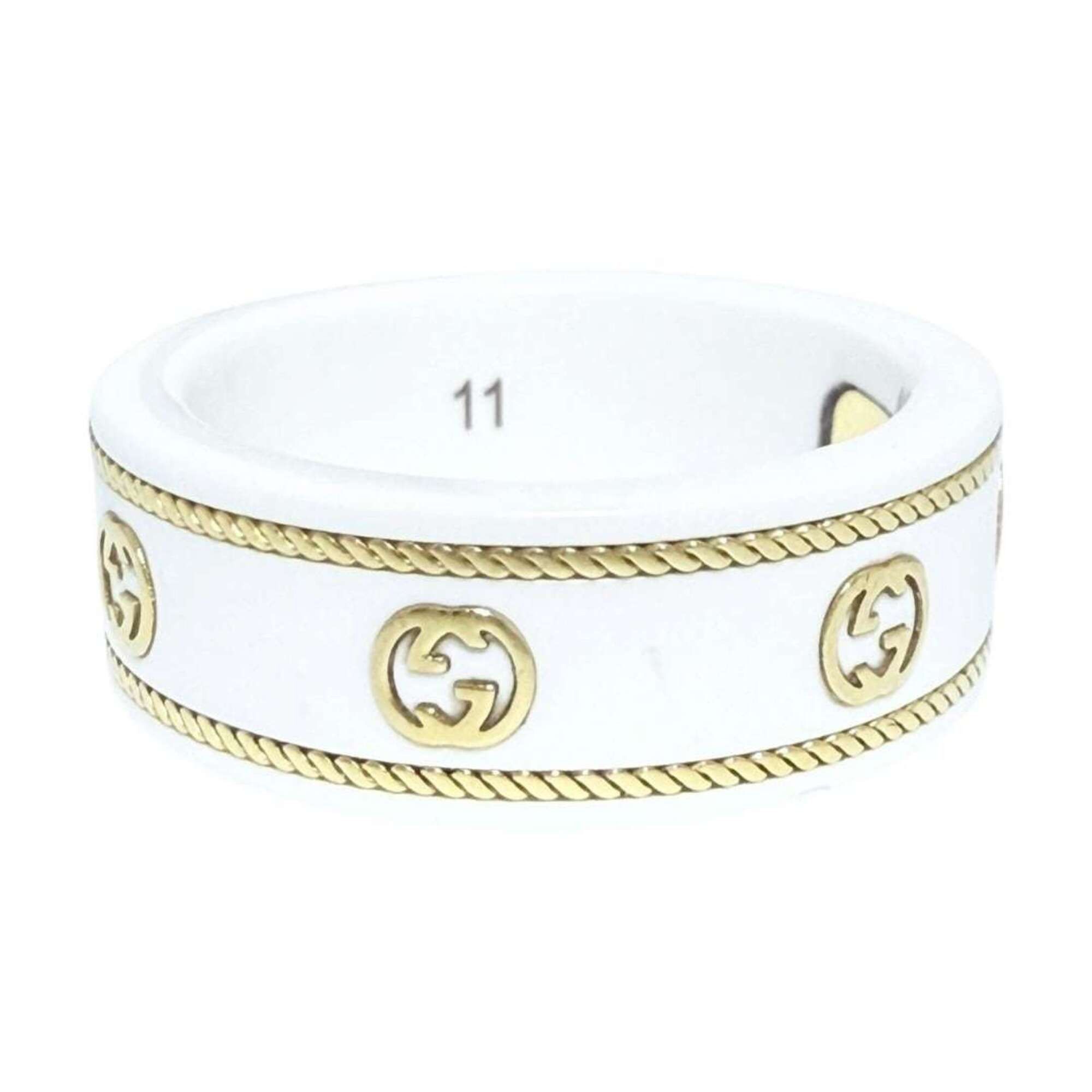 Gucci Gucci unisex interlocking G ring, 18K gold, size 10, pinky ring. Size ONE SIZE - 2 Thumbnail