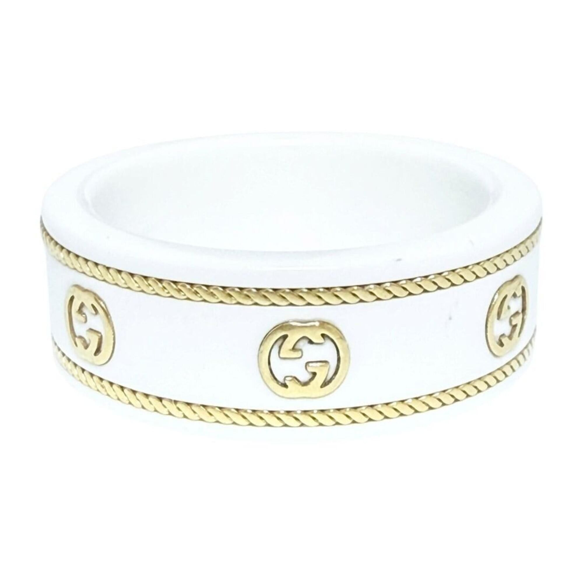 Gucci Gucci unisex interlocking G ring, 18K gold, size 10, pinky ring. Size ONE SIZE - 4 Thumbnail