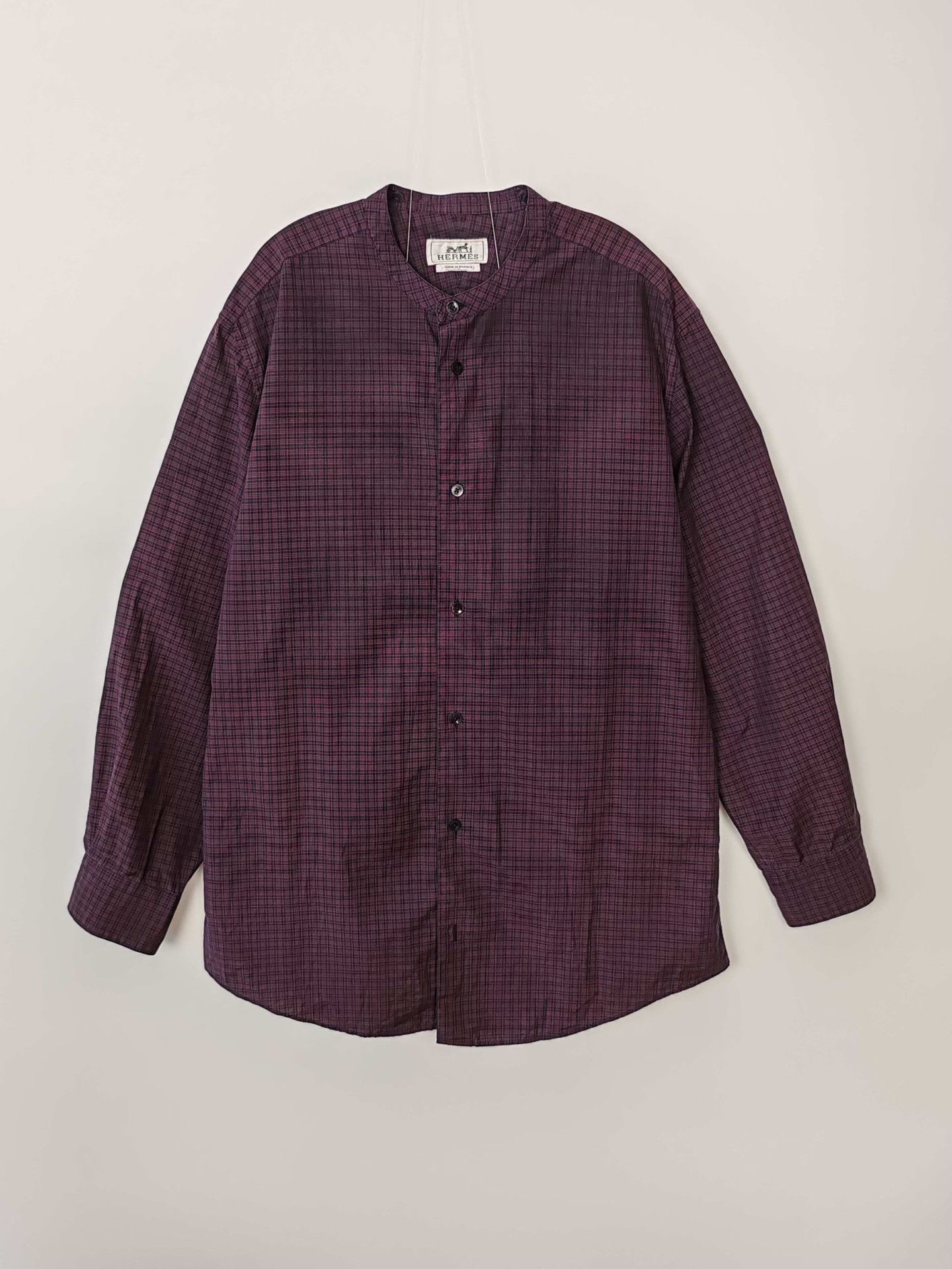 Hermes Hermes Plaid Button Up Shirt Size XL Size US XL / EU 56 / 4 - 2 Thumbnail