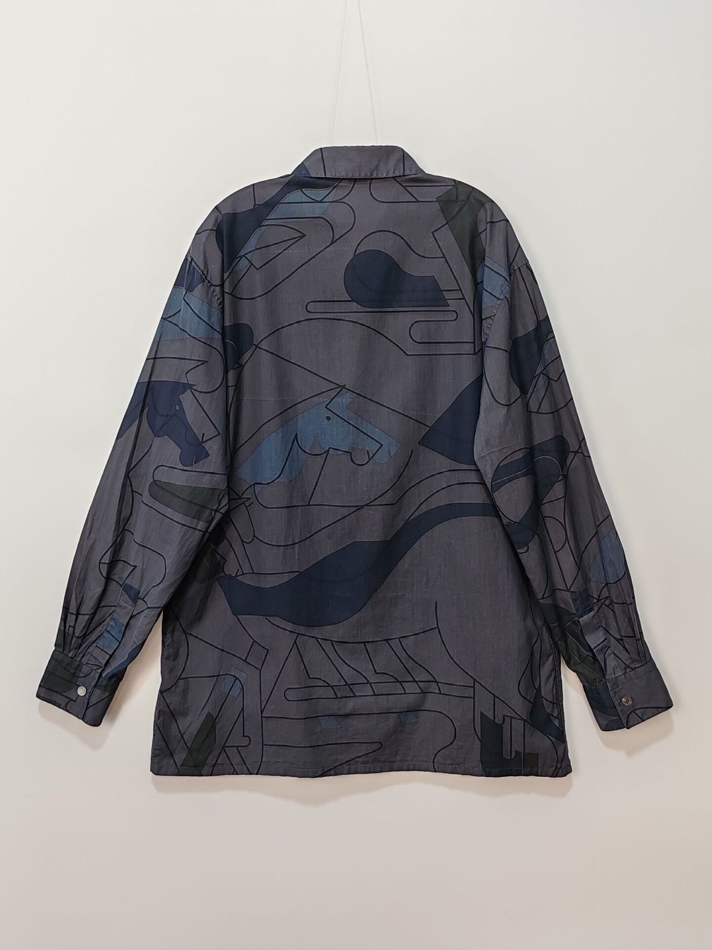 Hermes Hermes Jacquard Printed Long Sleeve Shirt Size L Size US L / EU 52-54 / 3 - 3 Thumbnail